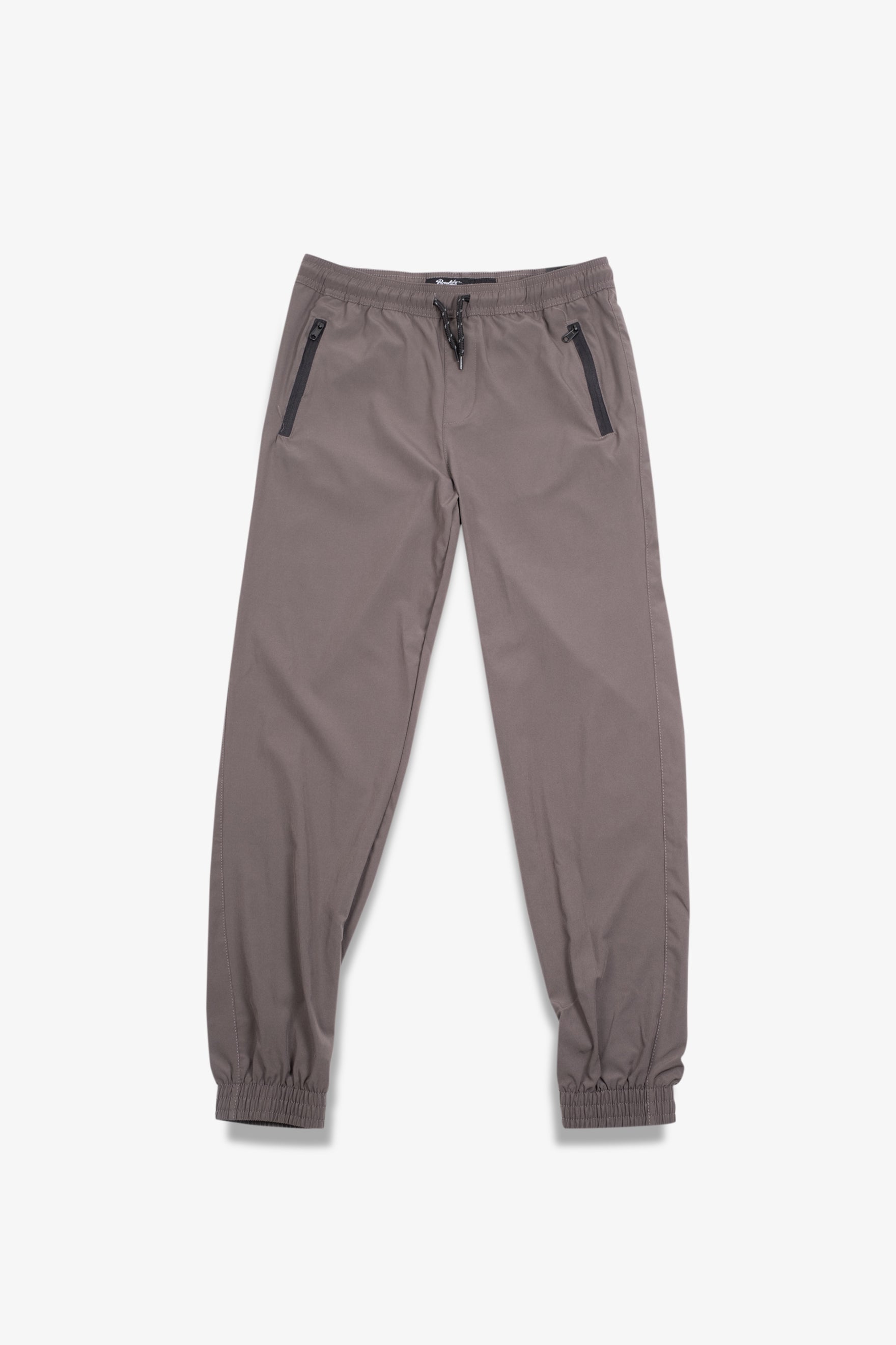 Kids 4 Way Stretch Jogger Pants with zip pockets and adjustable drawstring waist
#color_charcoal