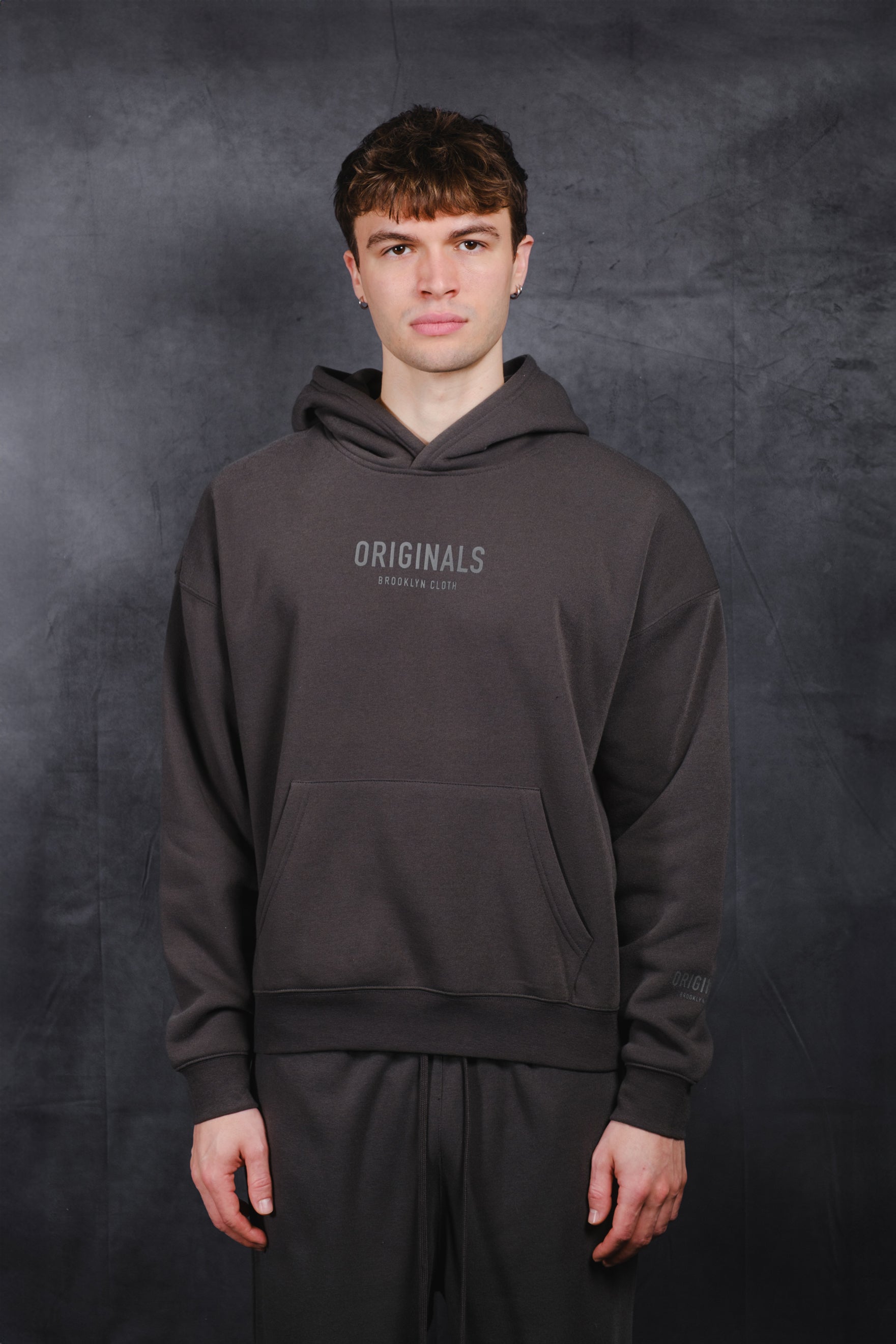 Mens Dusty Black Hoodie Brooklyn Cloth #color_dusty black