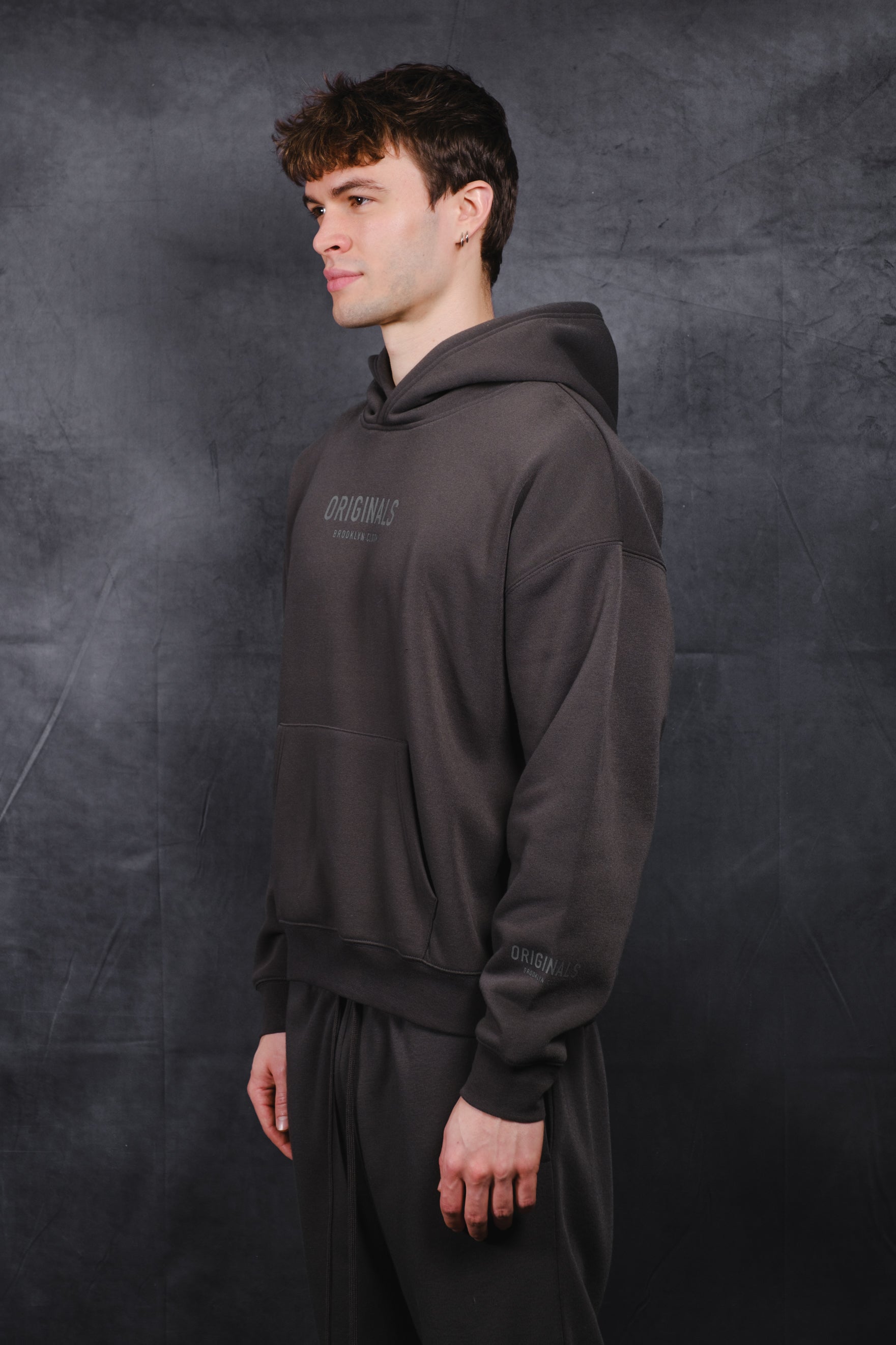Mens Dusty Black Hoodie Brooklyn Cloth #color_dusty black