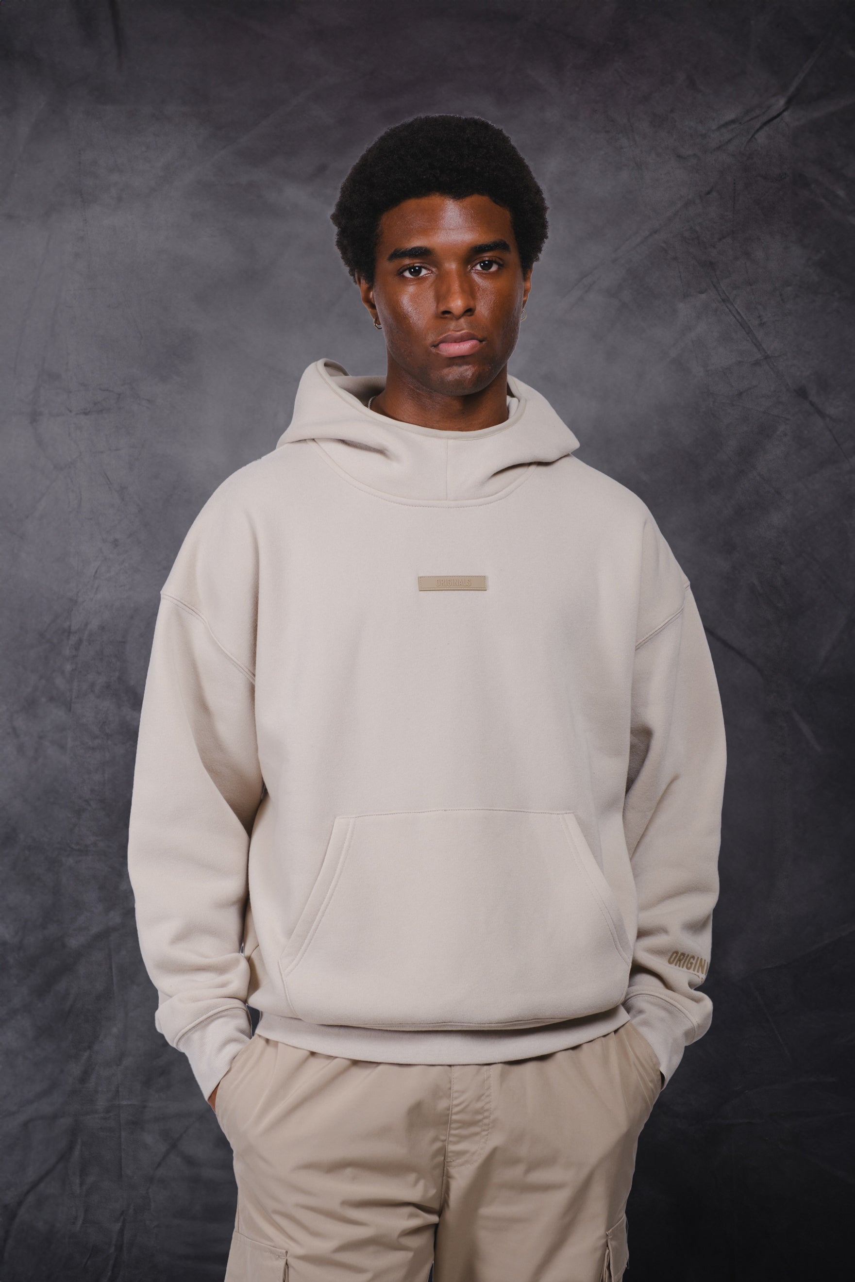 Ajio Mens Hoodies Fleece Hoodie Beige New Balance Athletics French