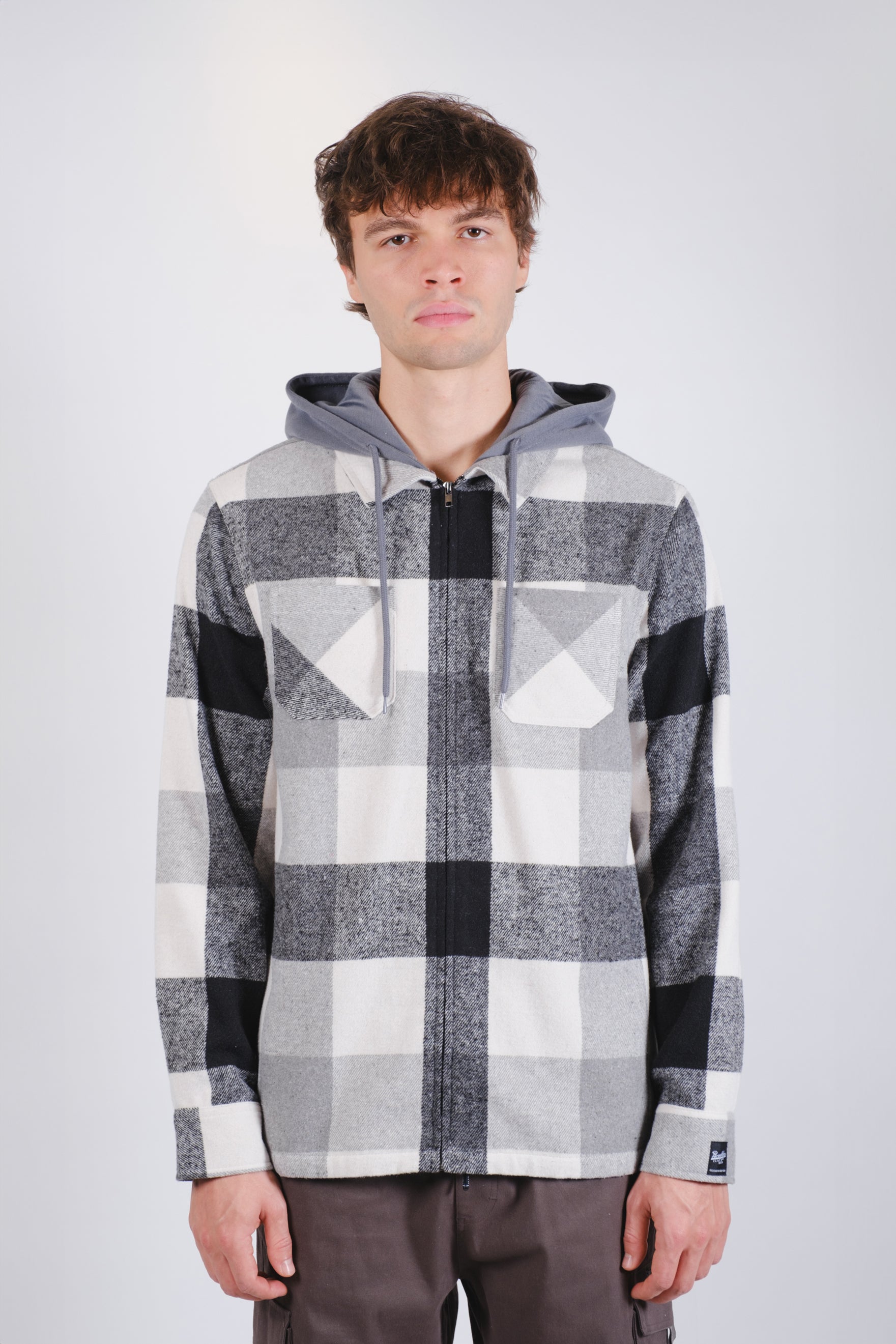 Hooded Zip Shacket
#color_grey black