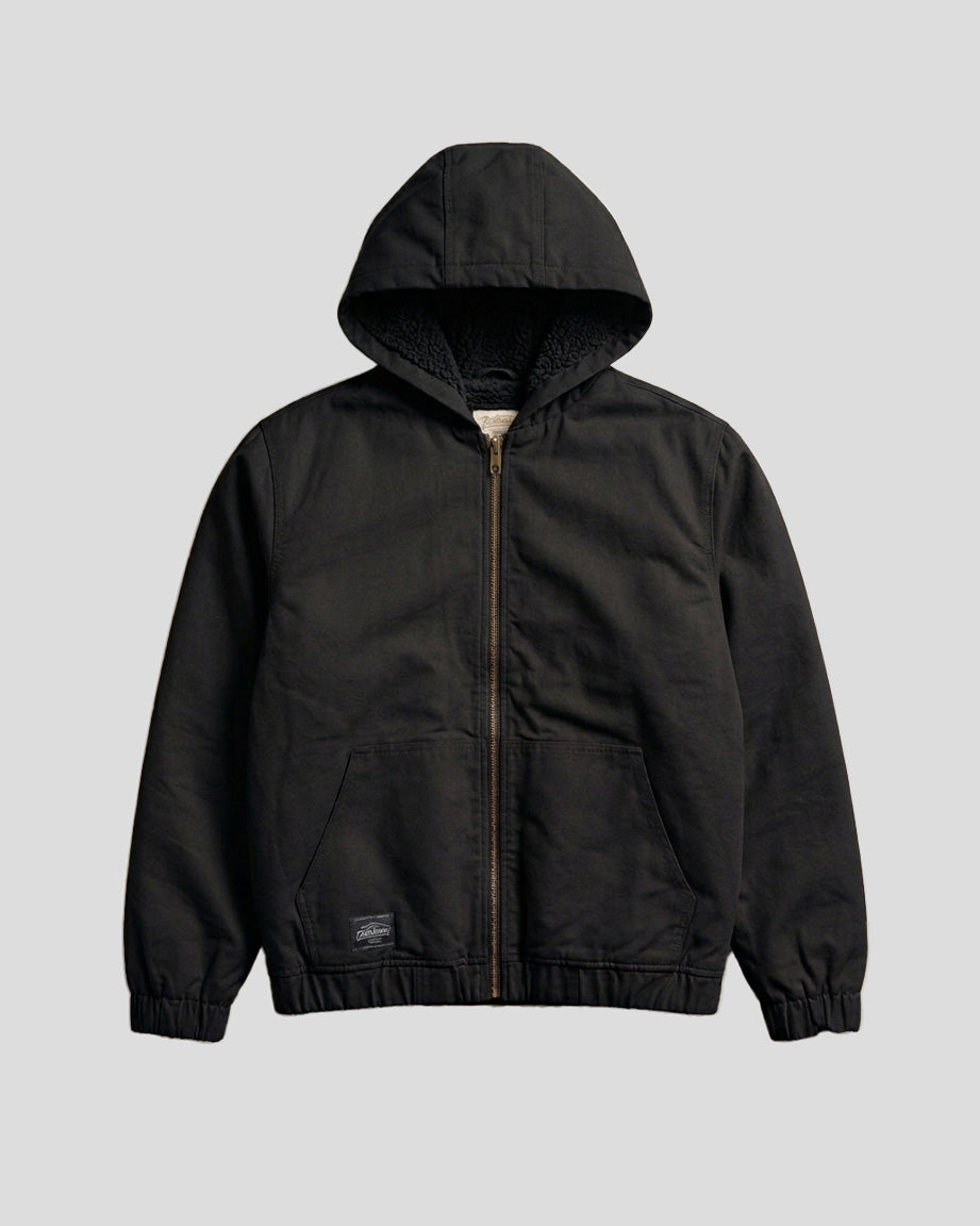 Sherpa Lined Hooded Canvas Jacket