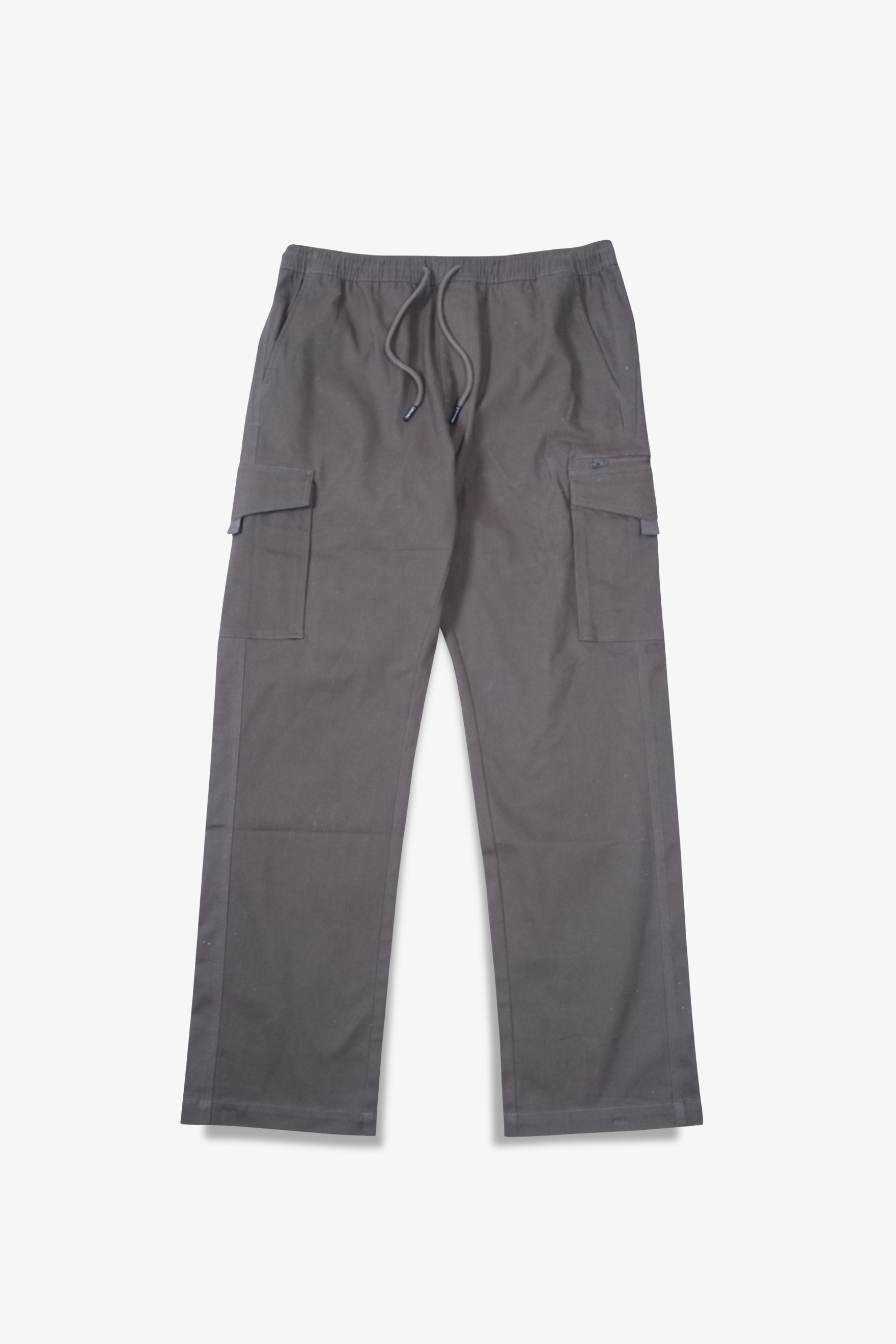 Functional twill cargo pants for men with convenient zip pocket design
#color_charcoal grey