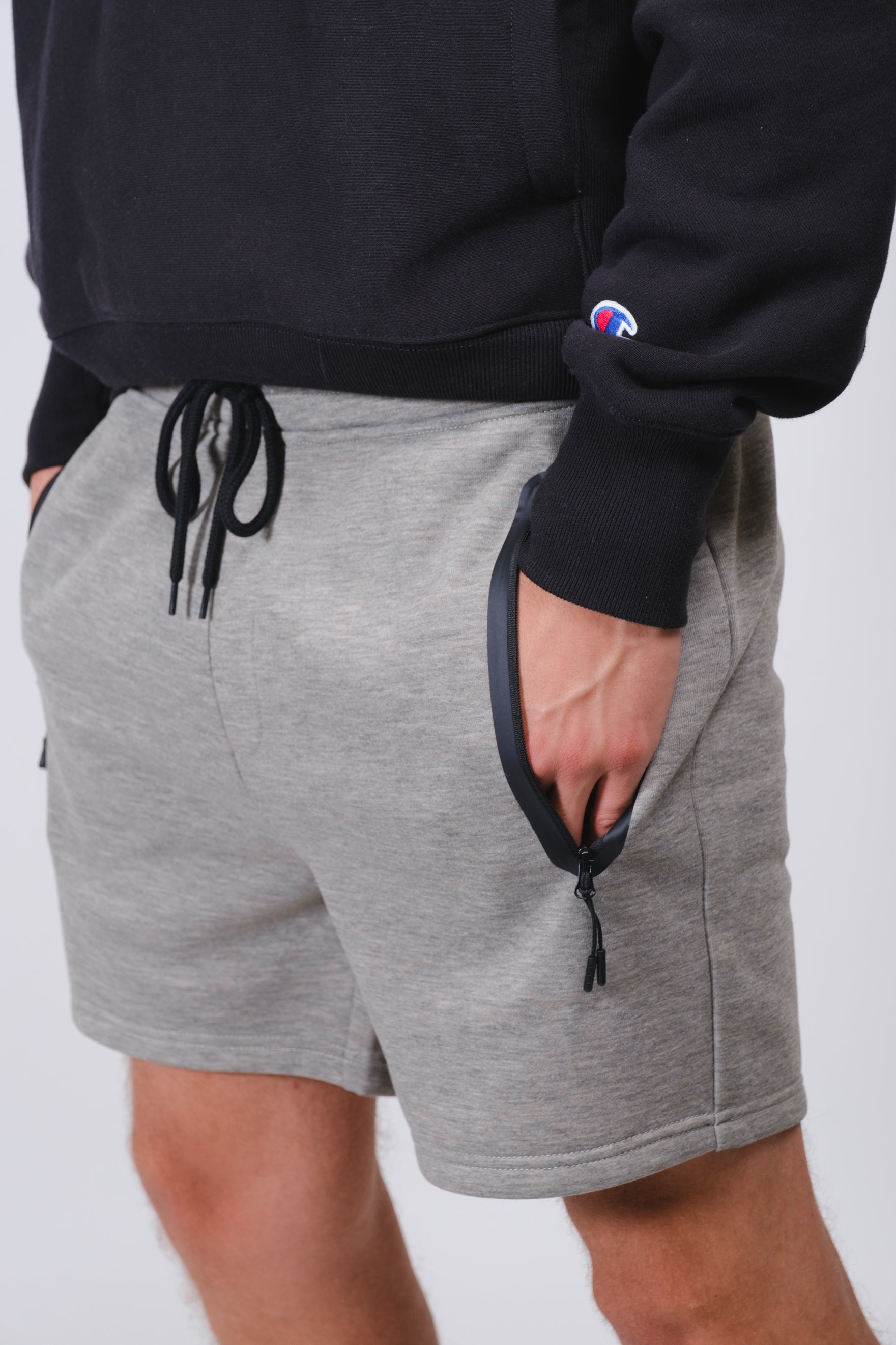 5 inch inseam men's shorts with convenient zip pocket by Brooklyn Cloth
#color_dark oatmeal