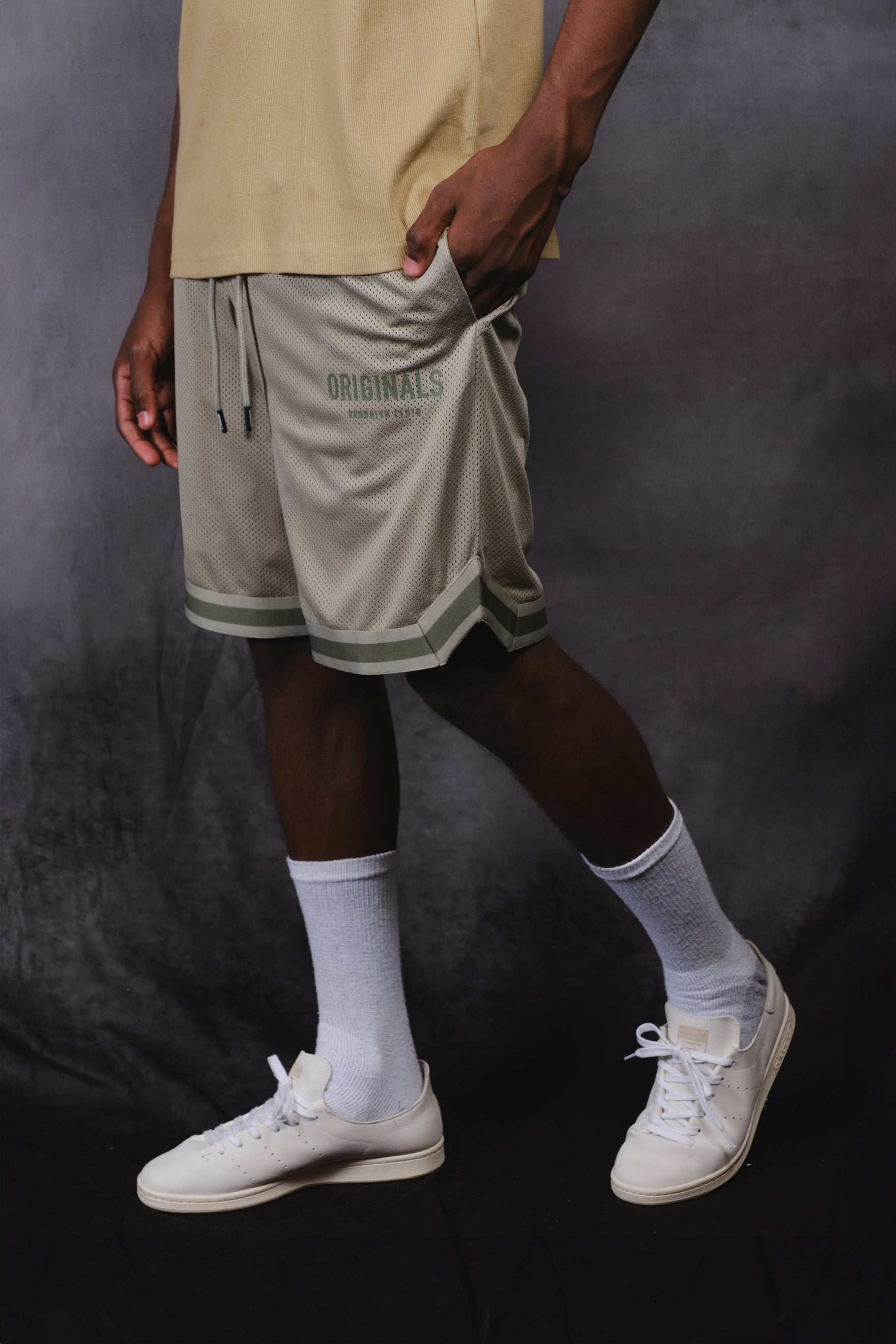 Originals Retro Mesh Shorts featuring breathable material for men
#color_sage