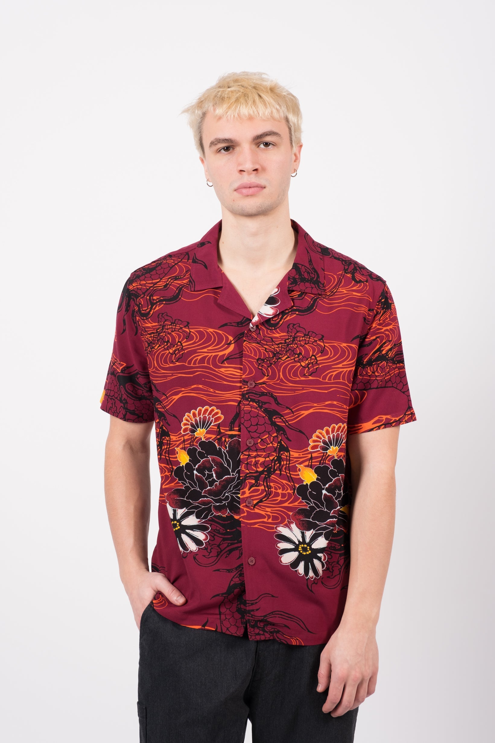 Brushed Florals Rayon Shirt