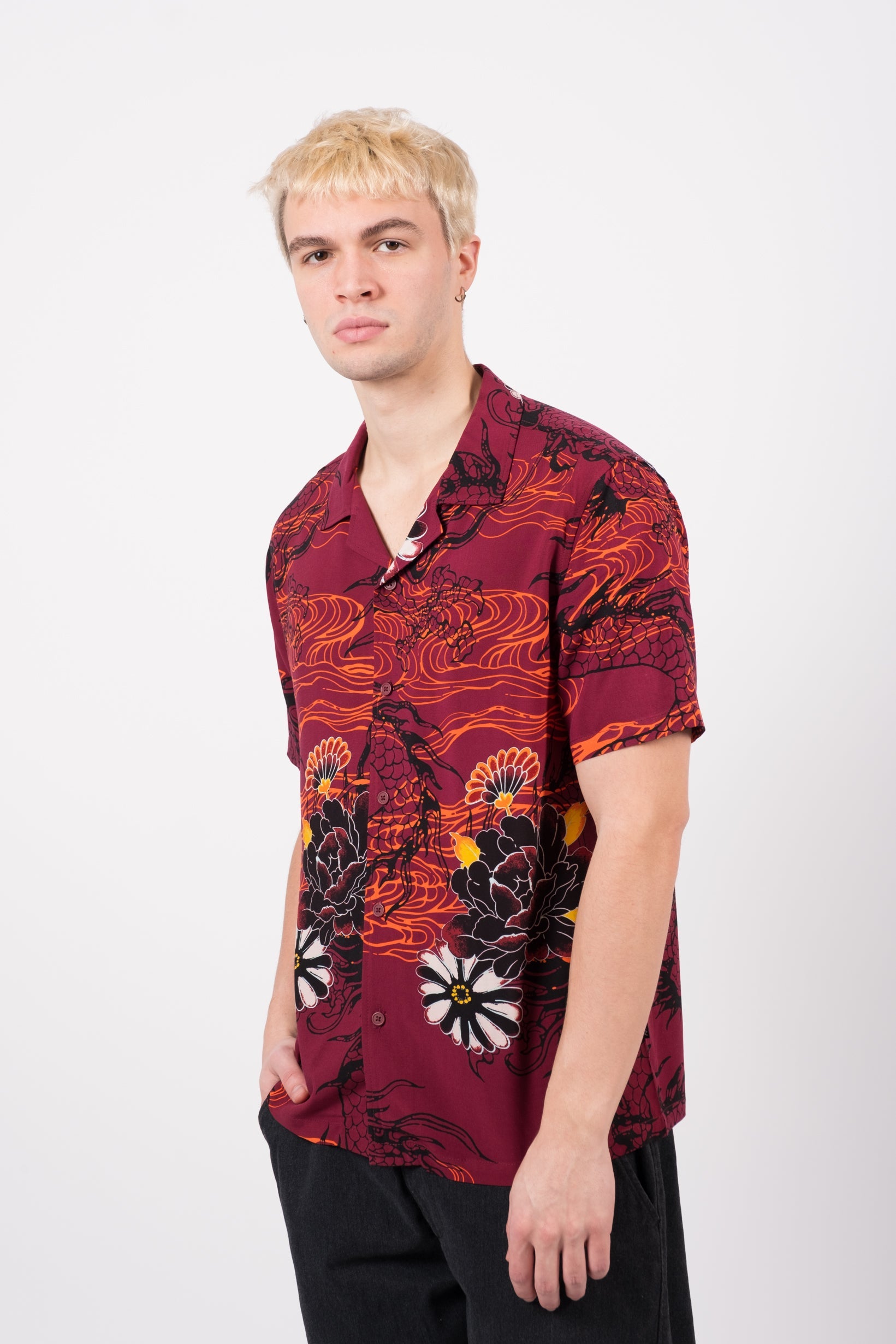 Brushed Florals Rayon Shirt