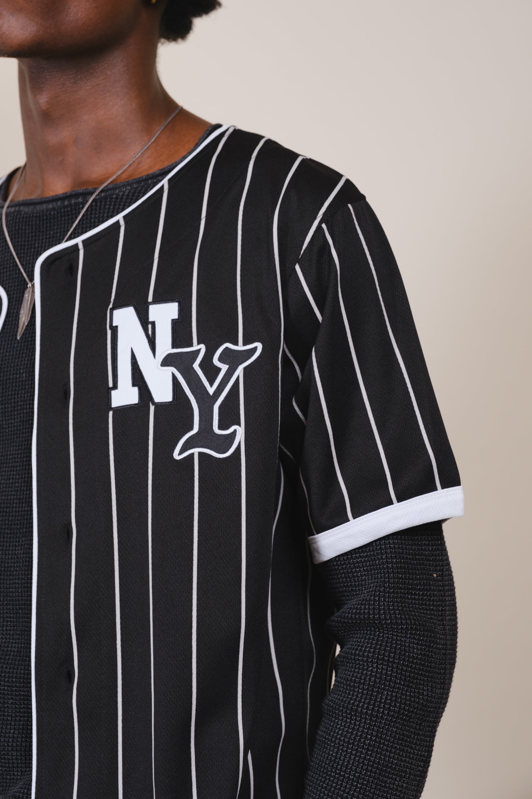 NY Pinstripe Baseball Jersey for men