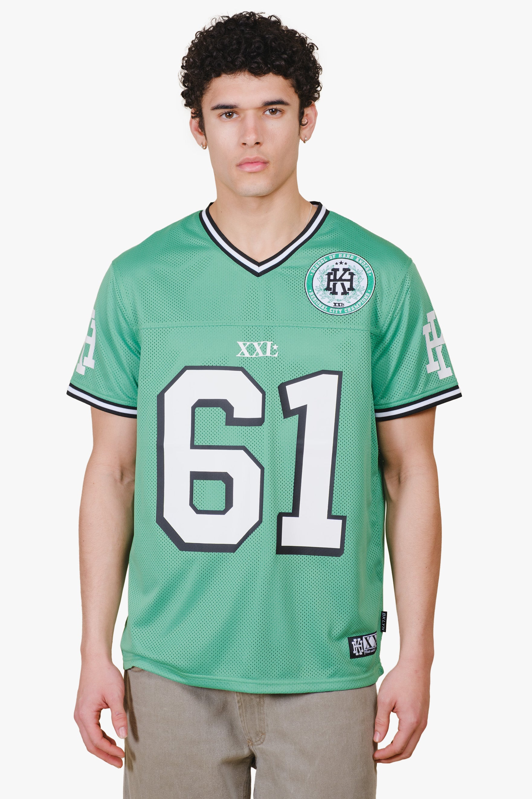 Hard knocks football jersey in Kelly green #color_kelly green