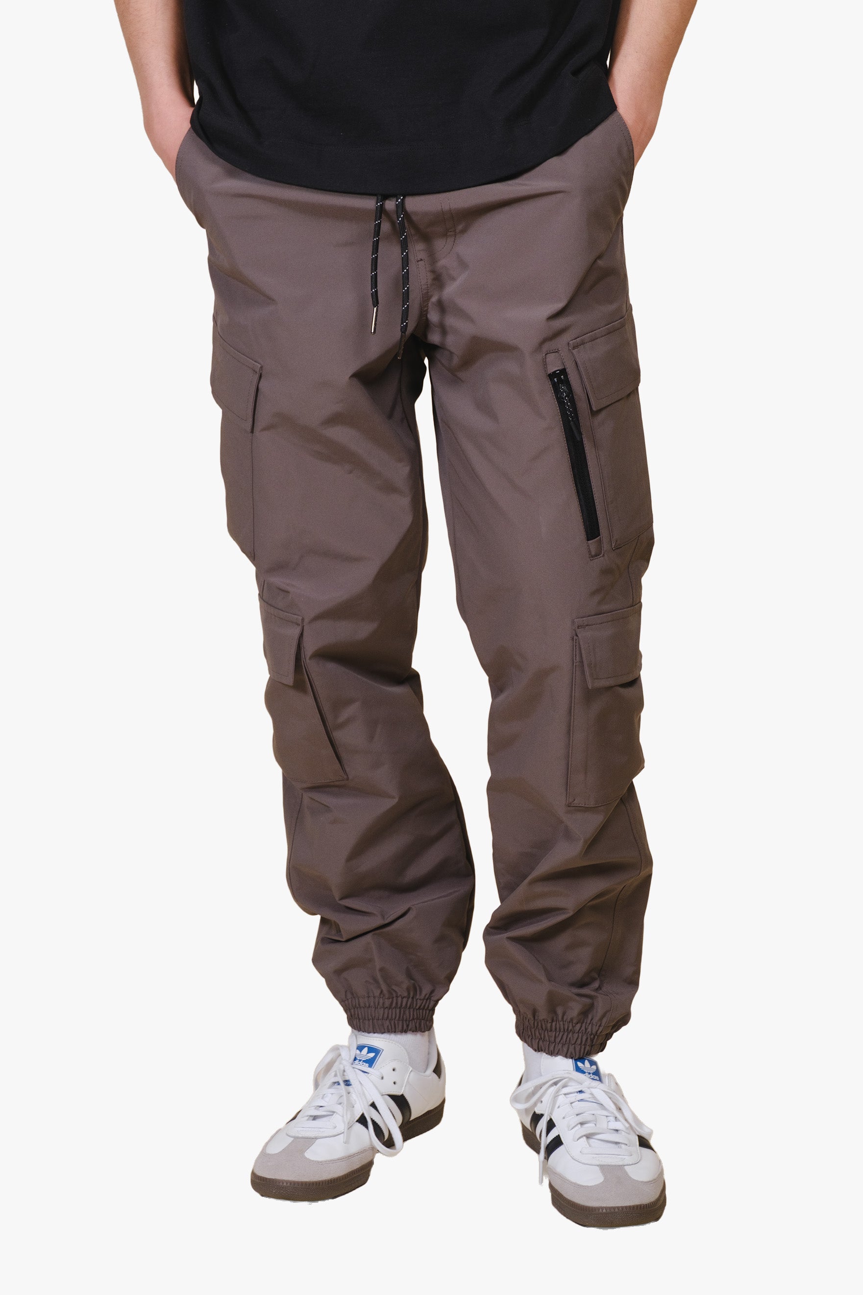 Diagonal Multi Caro Pocket Jogger #color_charcoal grey