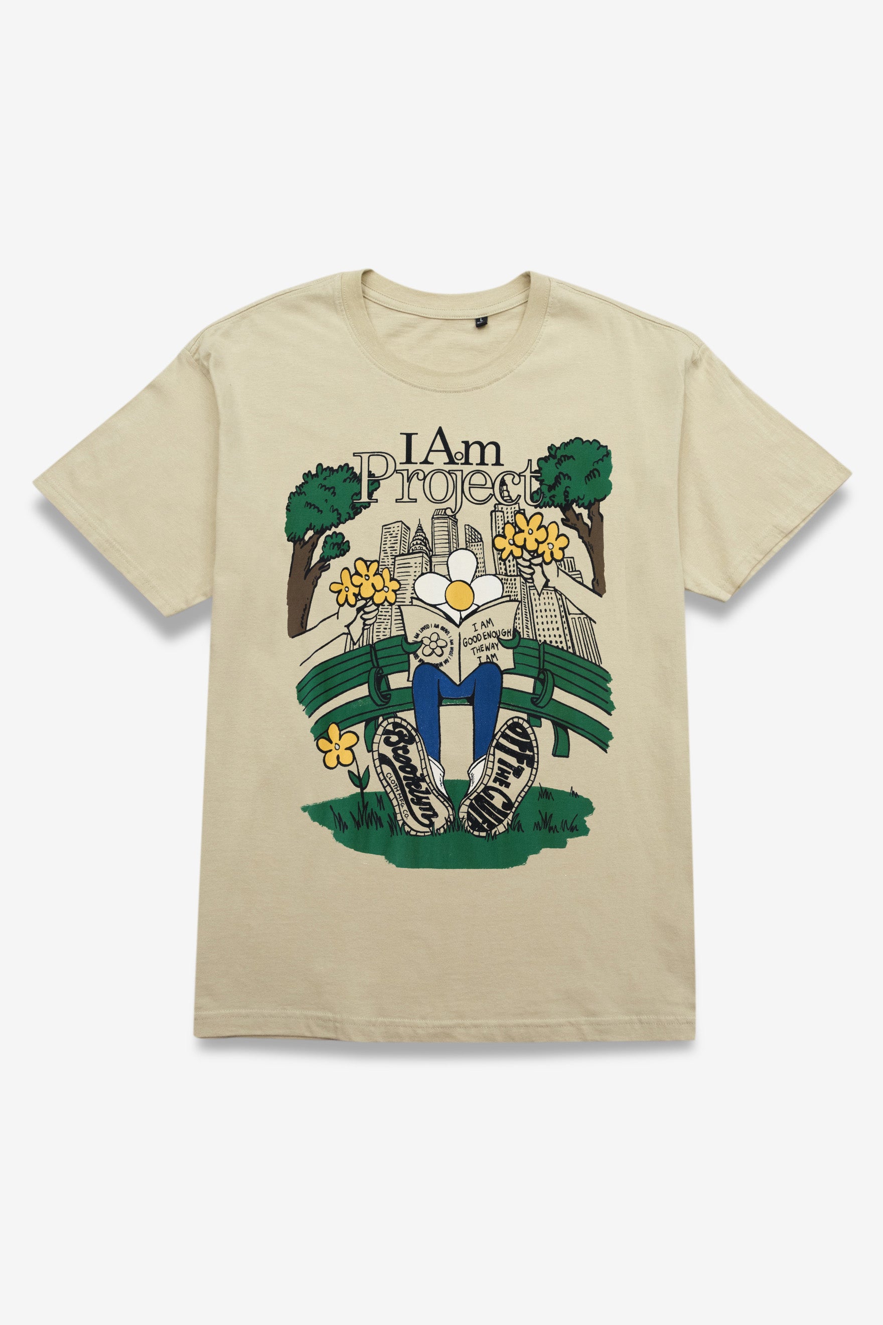 Off the Cuff x Brooklyn Cloth: 'I AM' Tee In Tan