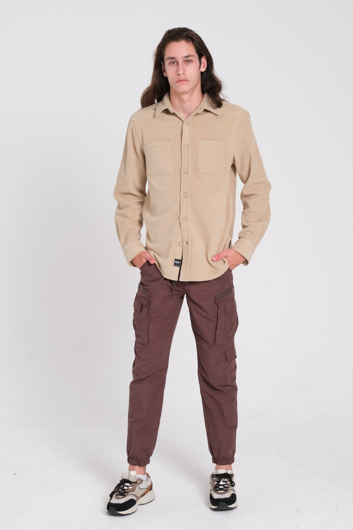 Button Up heavy knit shacket
#color_khaki