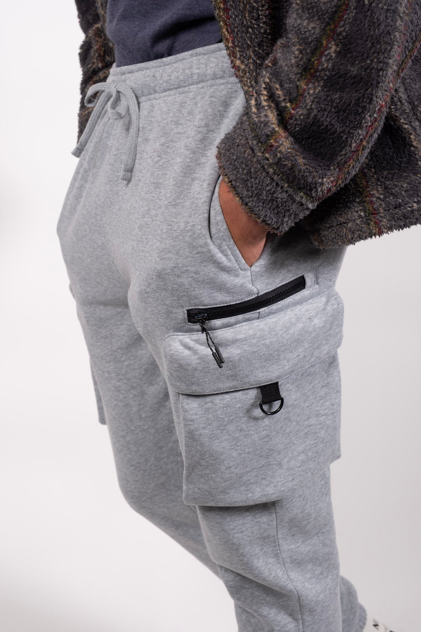 Zip pocket fleece sweatpants #color_heather grey