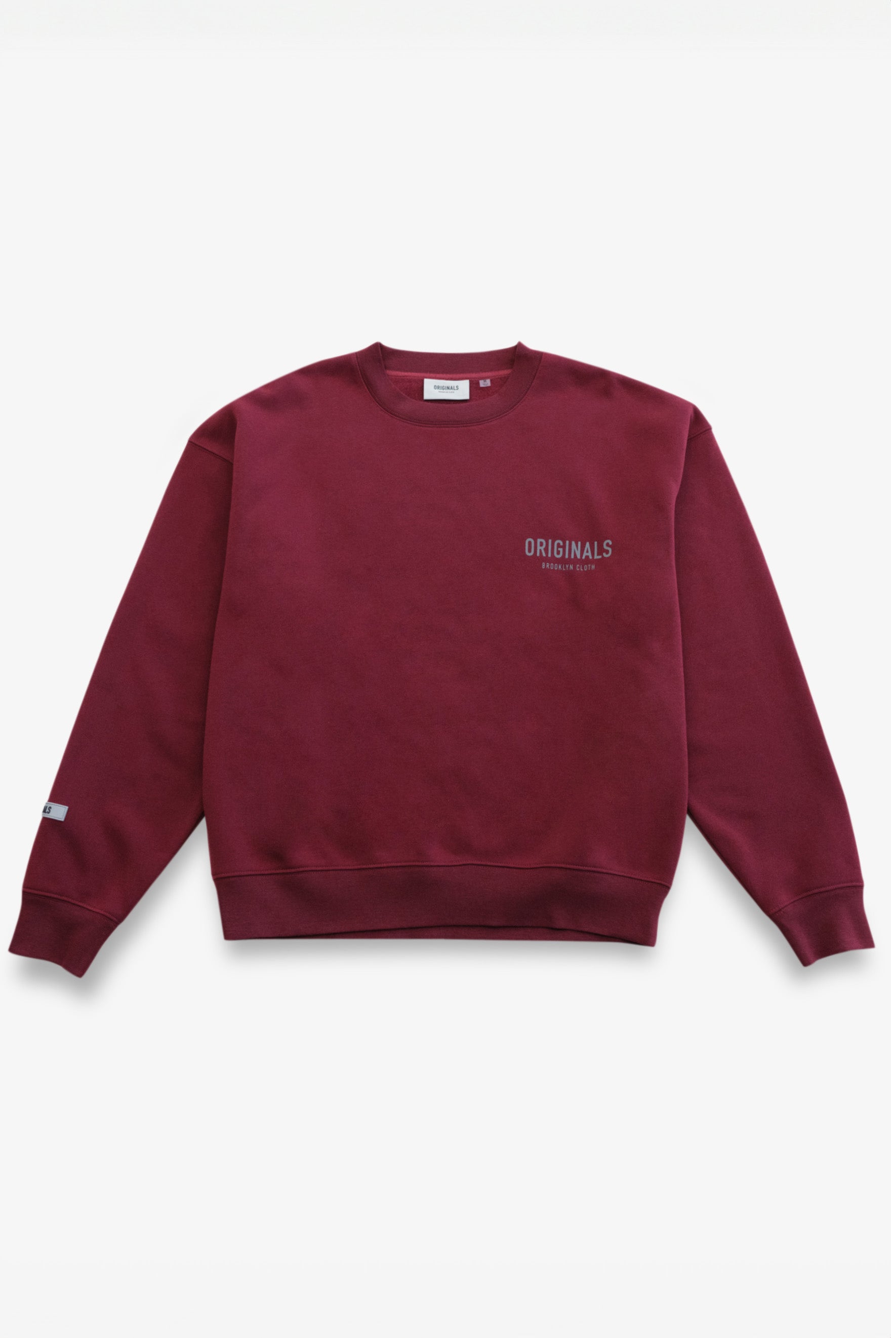 Brooklyn Cloth Originals Crewneck Sweatshirt in a cozy oversized style
#color_dark cherry
