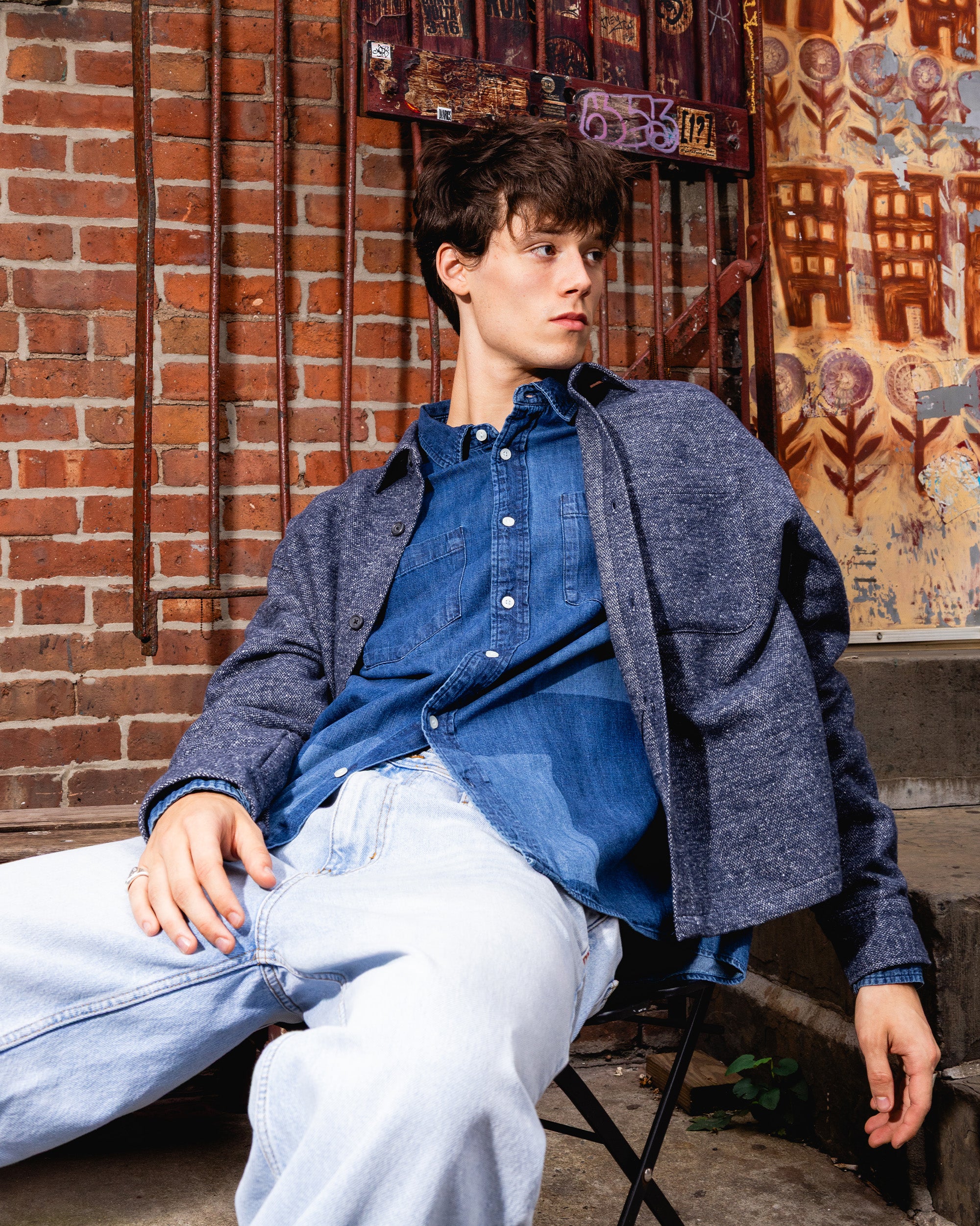 Boxy Woven Jacquard Shacket