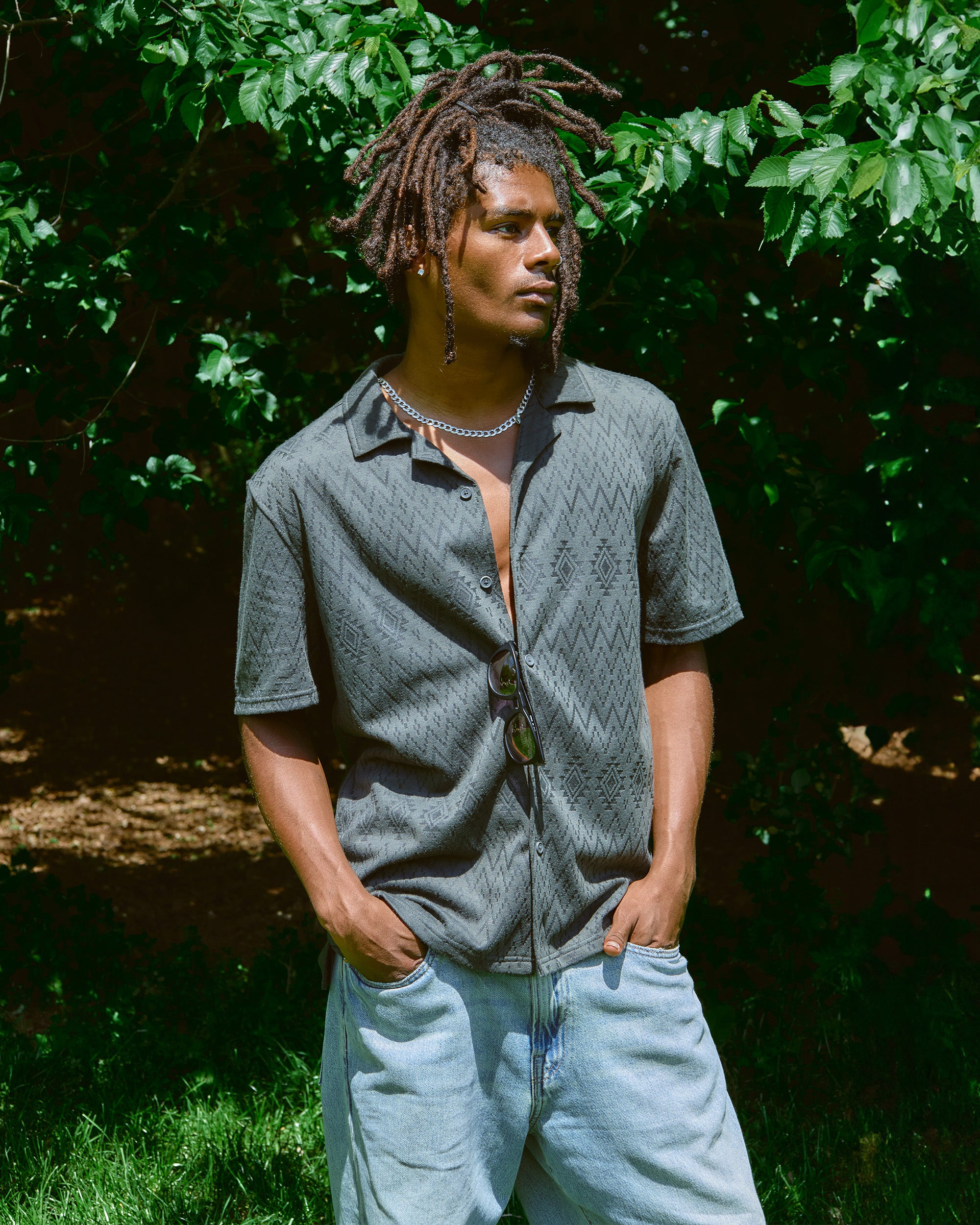 Aztec Jacquard Knit Shirt