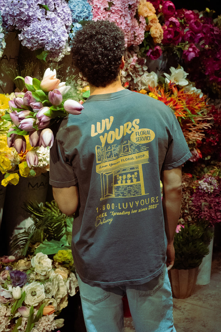 Luv Yours: Men's cotton t-shirt with large artwork on back