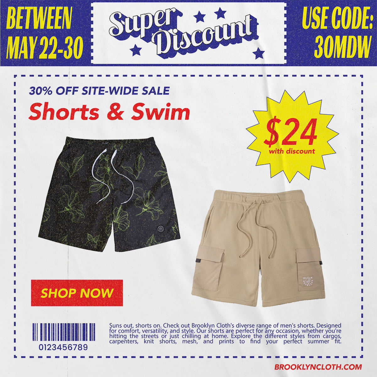 brooklyn cloth $24 Swim + Shorts