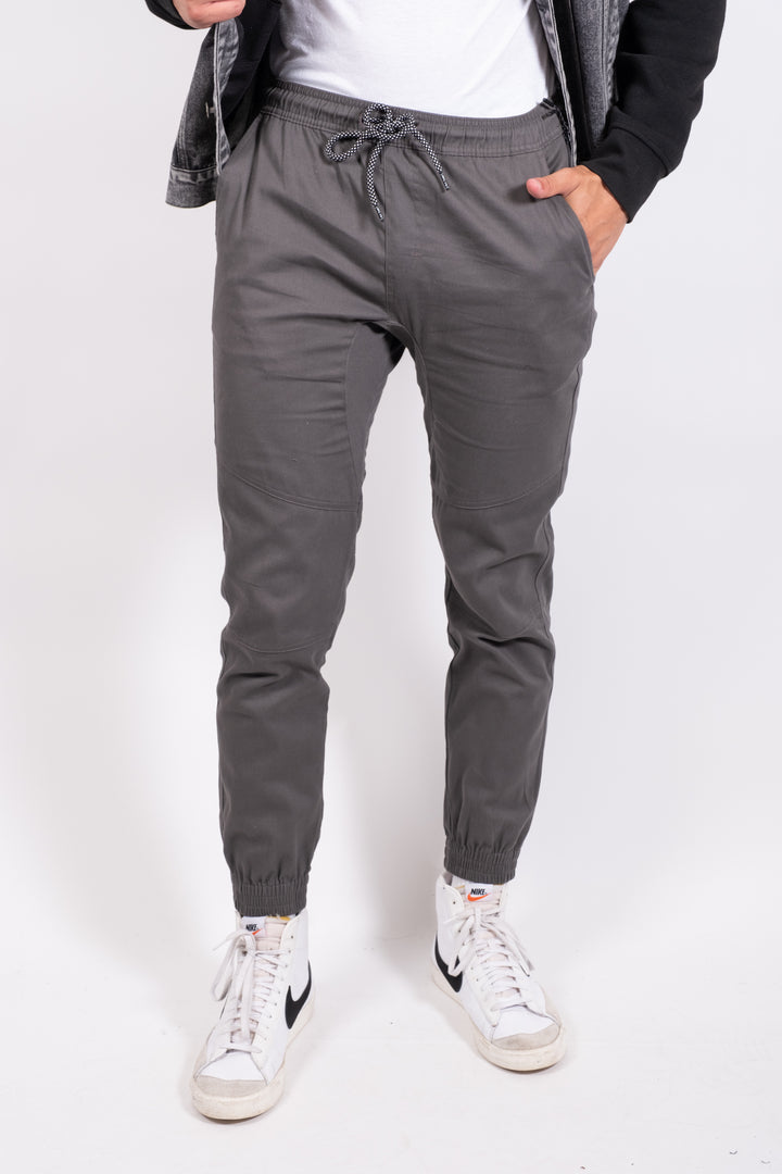 Men's Side Pocket Zip Twill Jogger 2.0 #color_charcoal-grey
