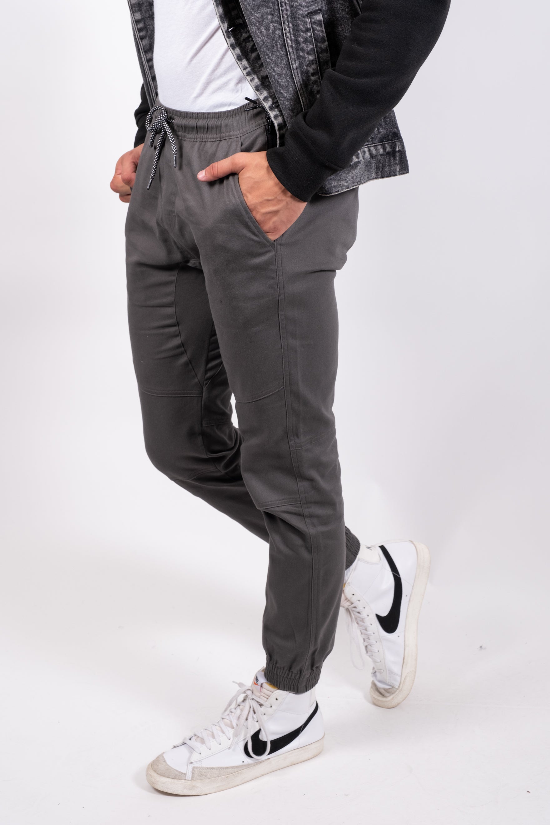 Men's charcoal gray Side Pocket Zip Twill Jogger 2.0, #color_charcoal grey
