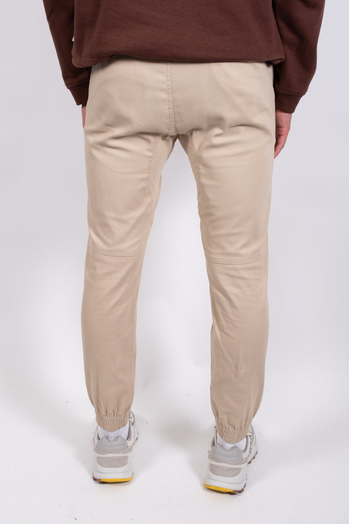 Men's Side Pocket Zip Twill Jogger 2.0 in khaki, with zipper side pockets
#color_khaki
