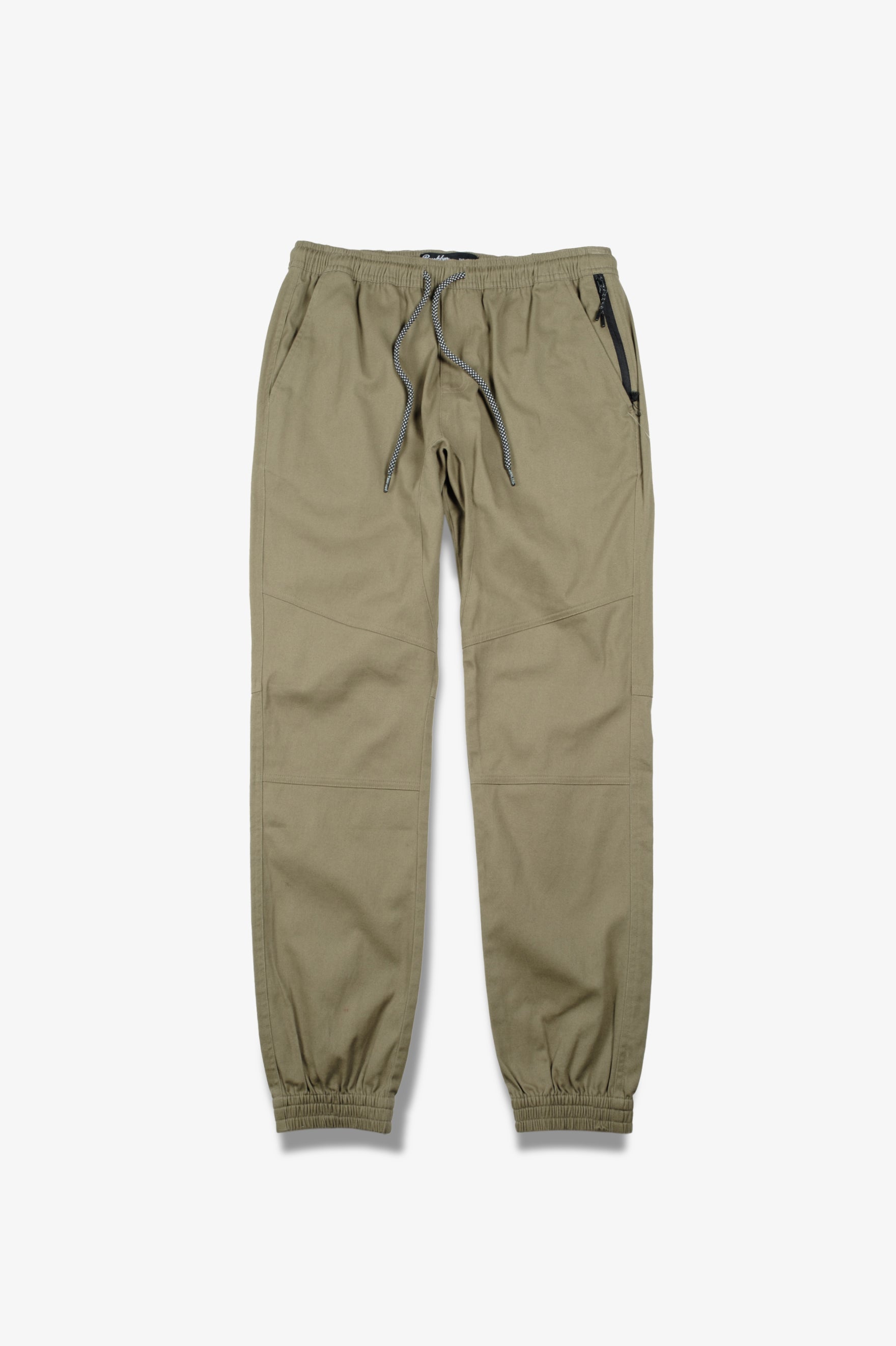 Khaki men's jogger with side zip pockets
#color_olive