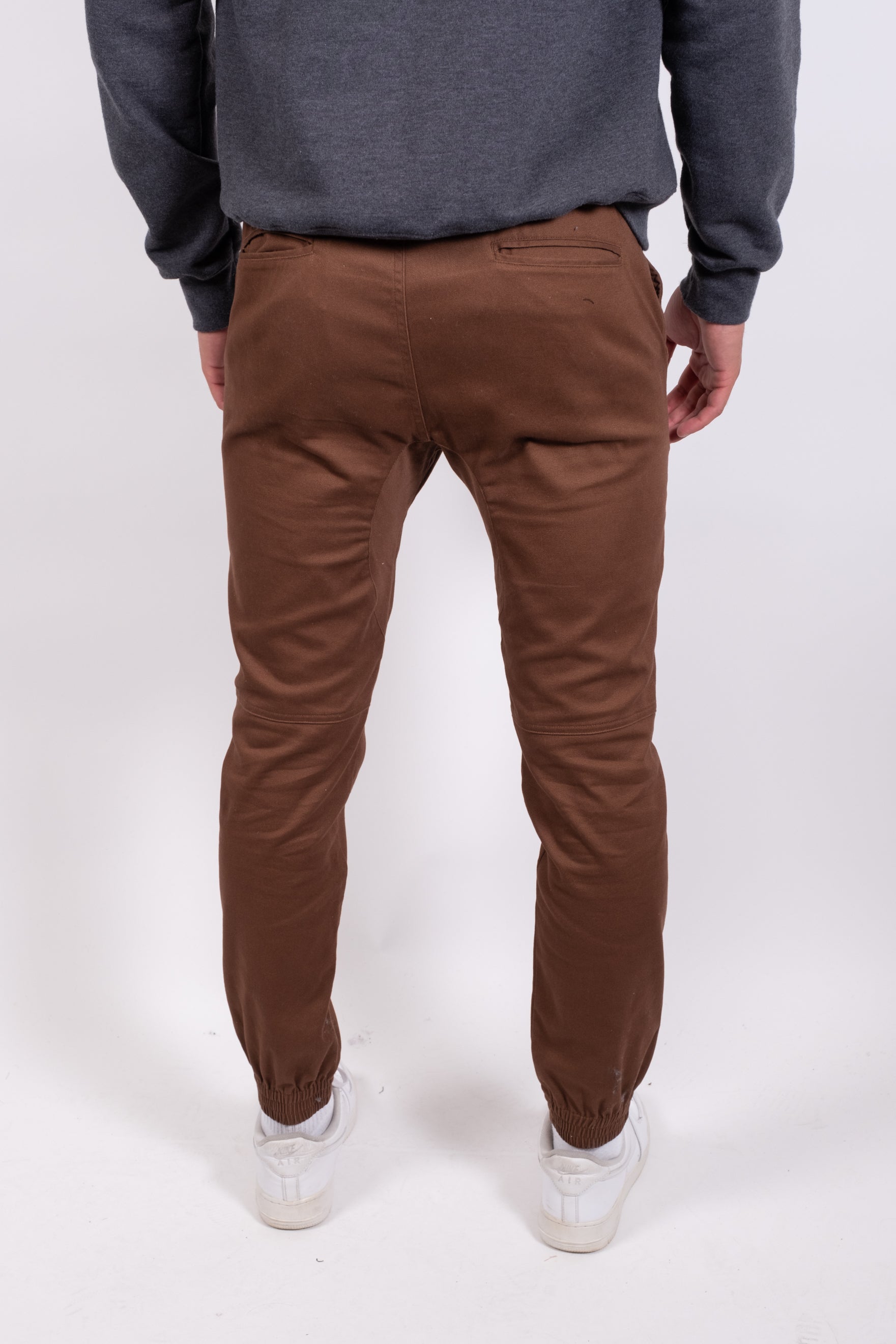 Toffee Side Pocket Zip Twill Jogger 2.0, featuring side zippers
#color_toffee