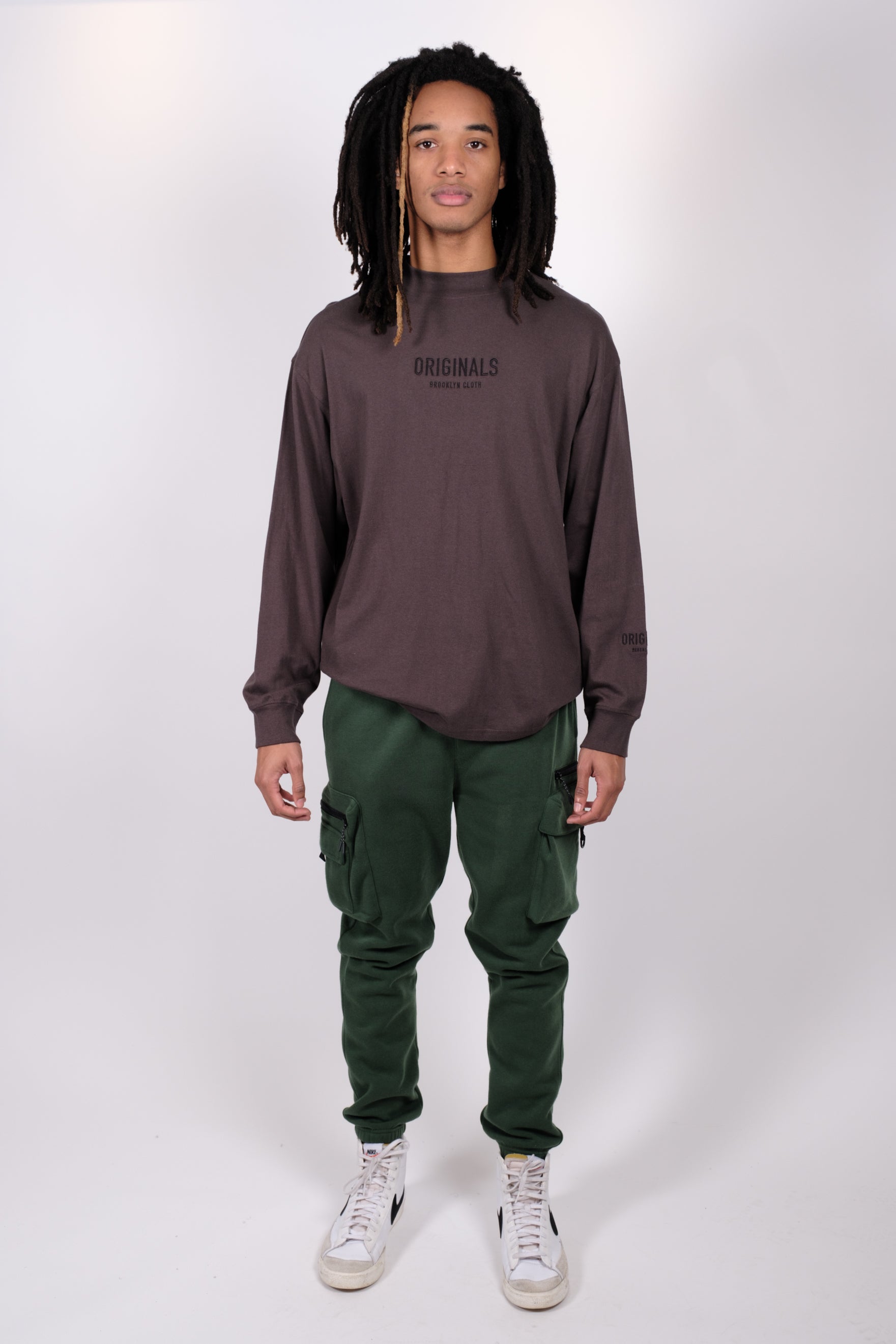 Men's Green Fleece Sweatpants #color_hunter-green