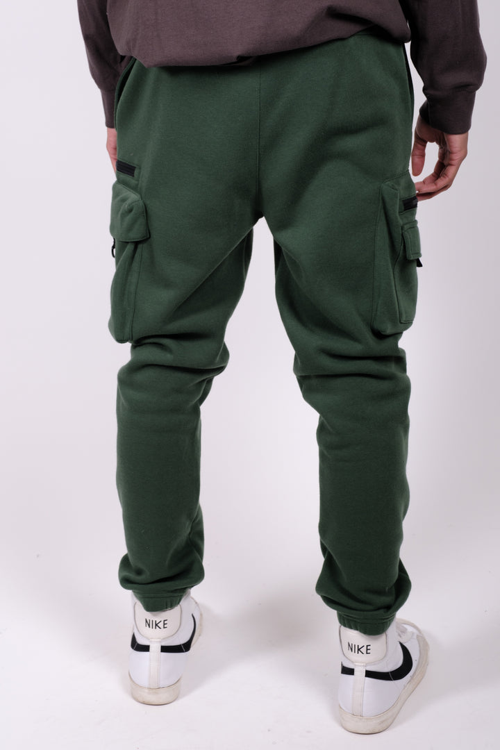 Dark green fleece sweatpants #color_hunter-green