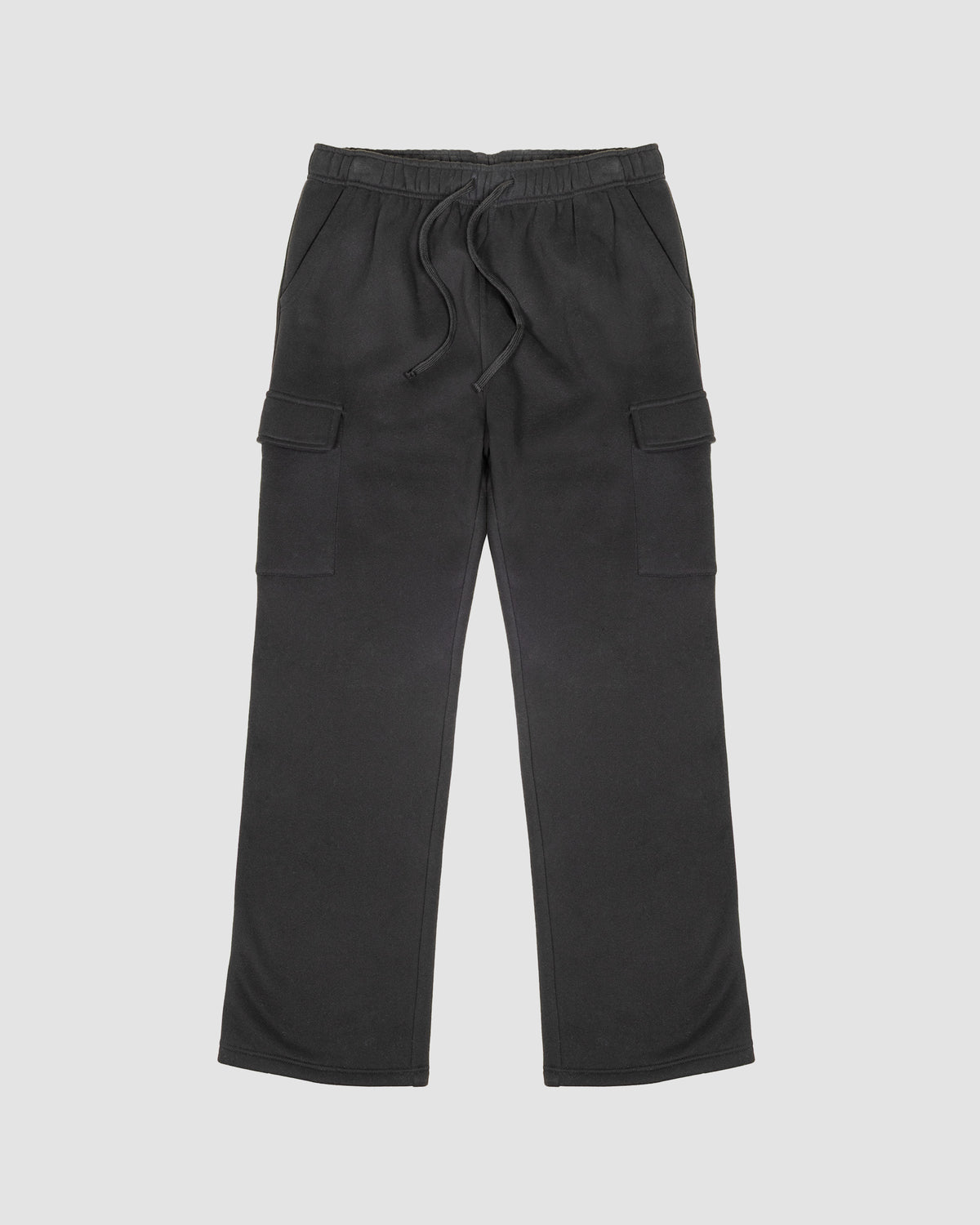 Heavy Weight Open Hem Cargo Sweatpants in Black