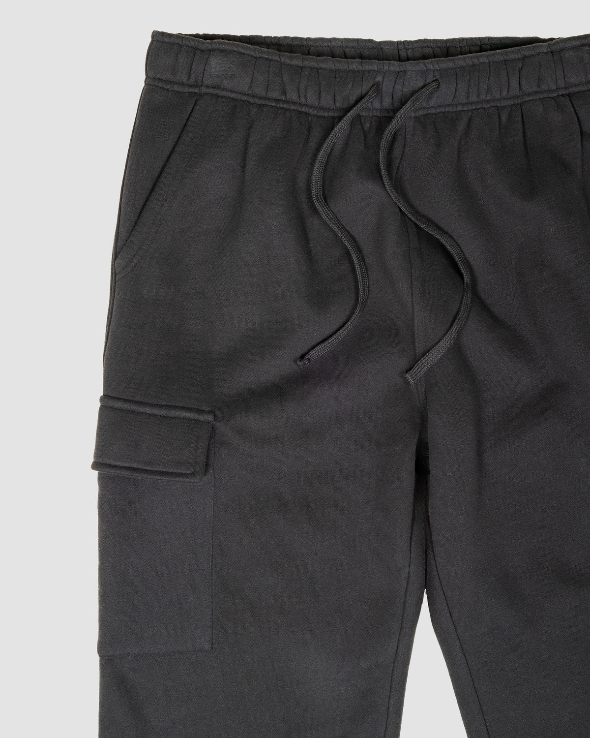 Heavy Weight Open Hem Cargo Sweatpants in Black