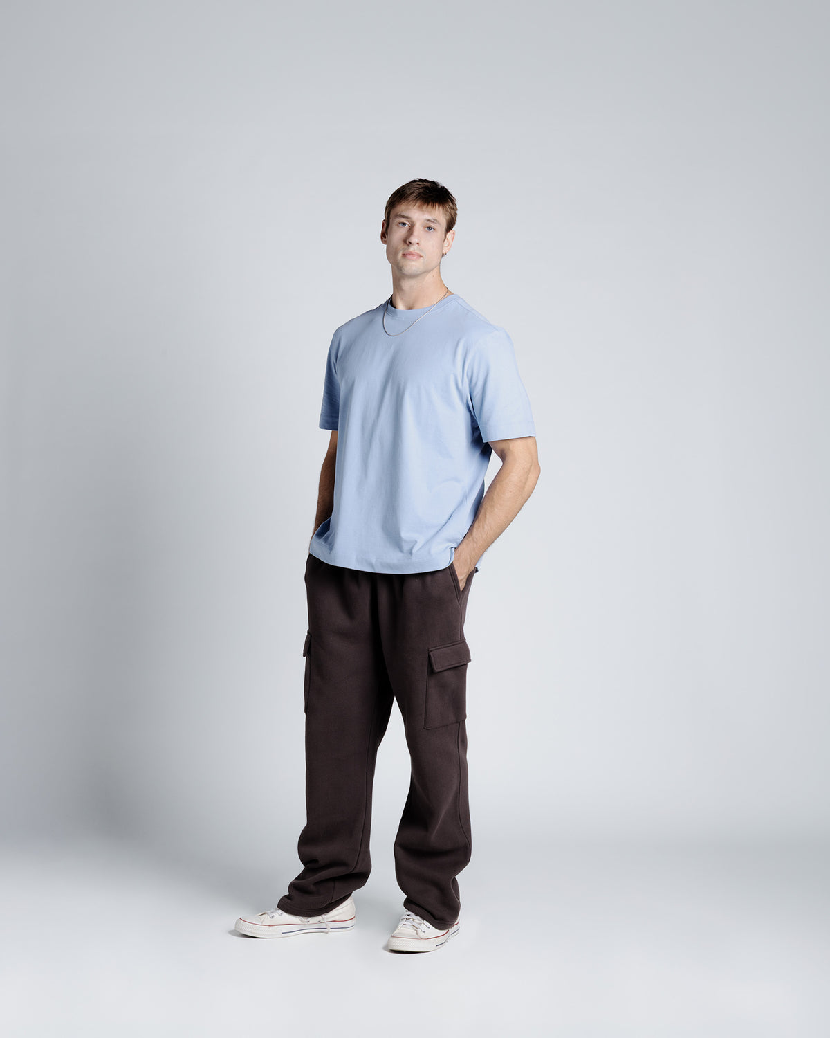 The Daily Heavyweight Open-Hem Cargo Sweatpant in Brown