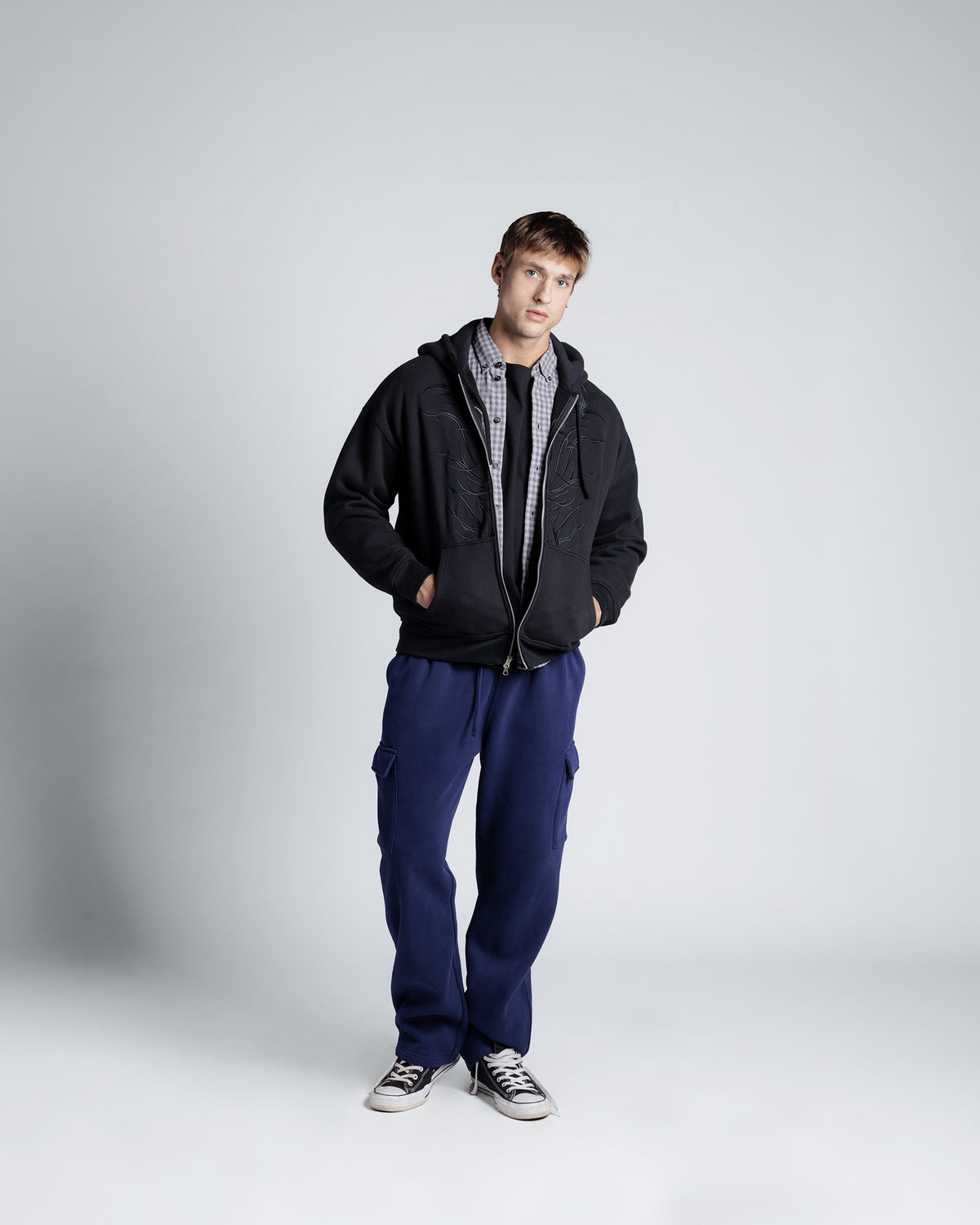 The Daily Heavyweight Open-Hem Cargo Sweatpant in Navy