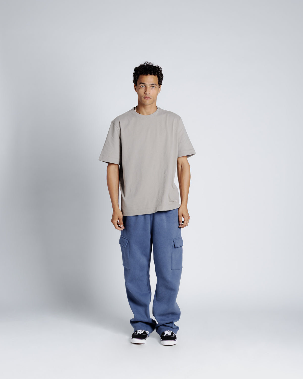 The Daily Heavyweight Open-Hem Cargo Sweatpant in Vintage indigo