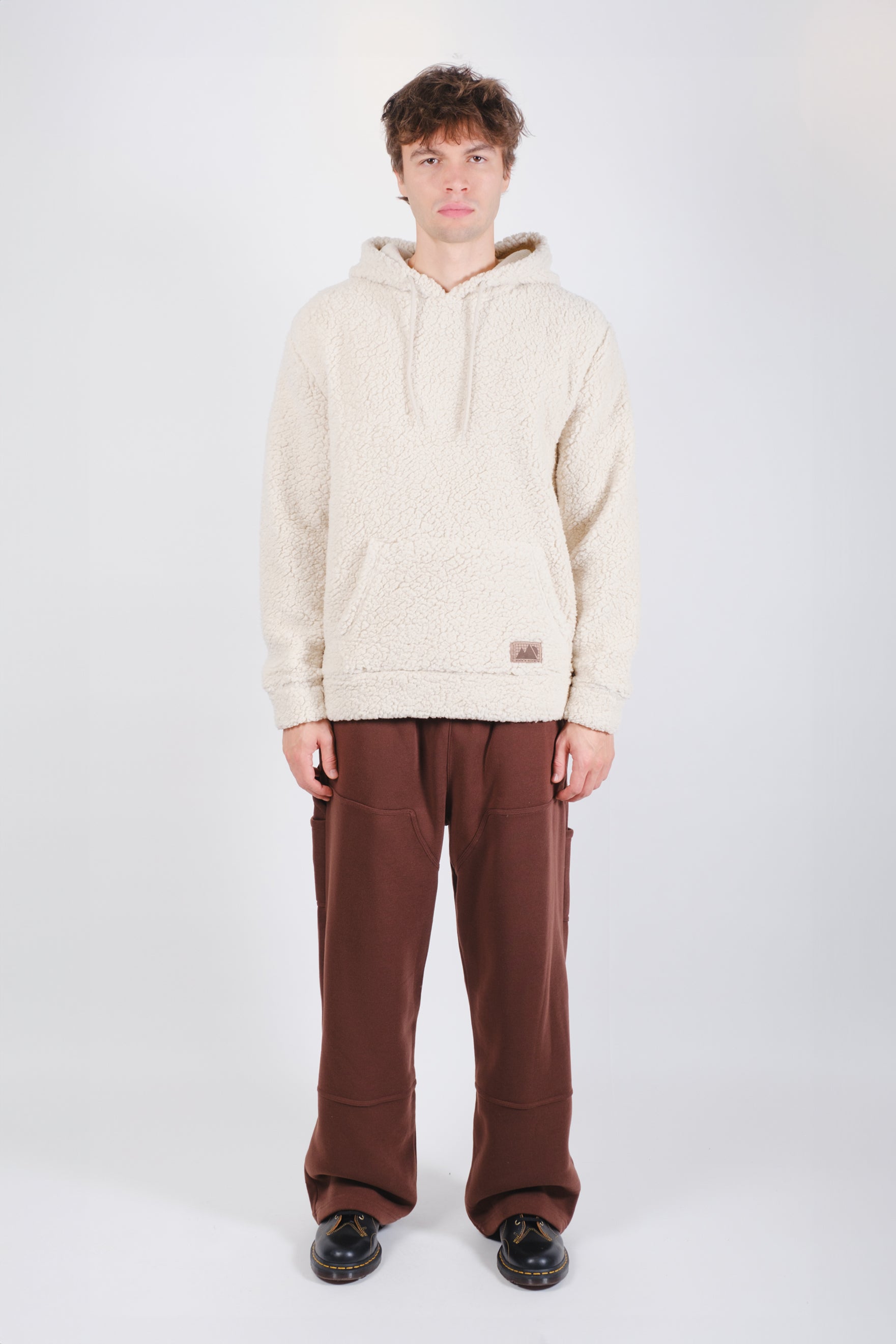 Men's Pullover Sherpa Hoodie by Brooklyn Cloth
#color_sand
