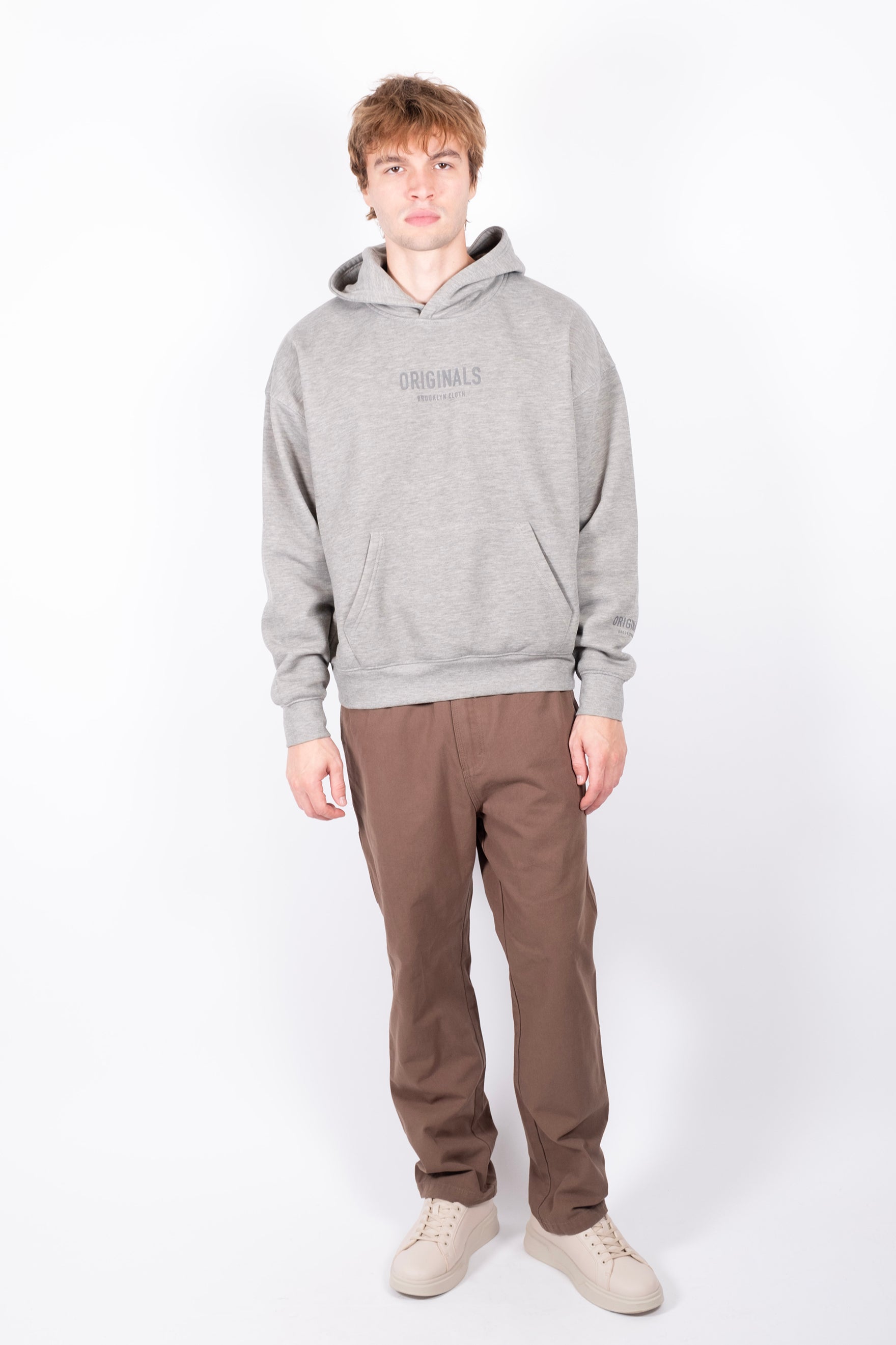 Mens Dusty Black Hoodie Brooklyn Cloth #color_dark oatmeal heather