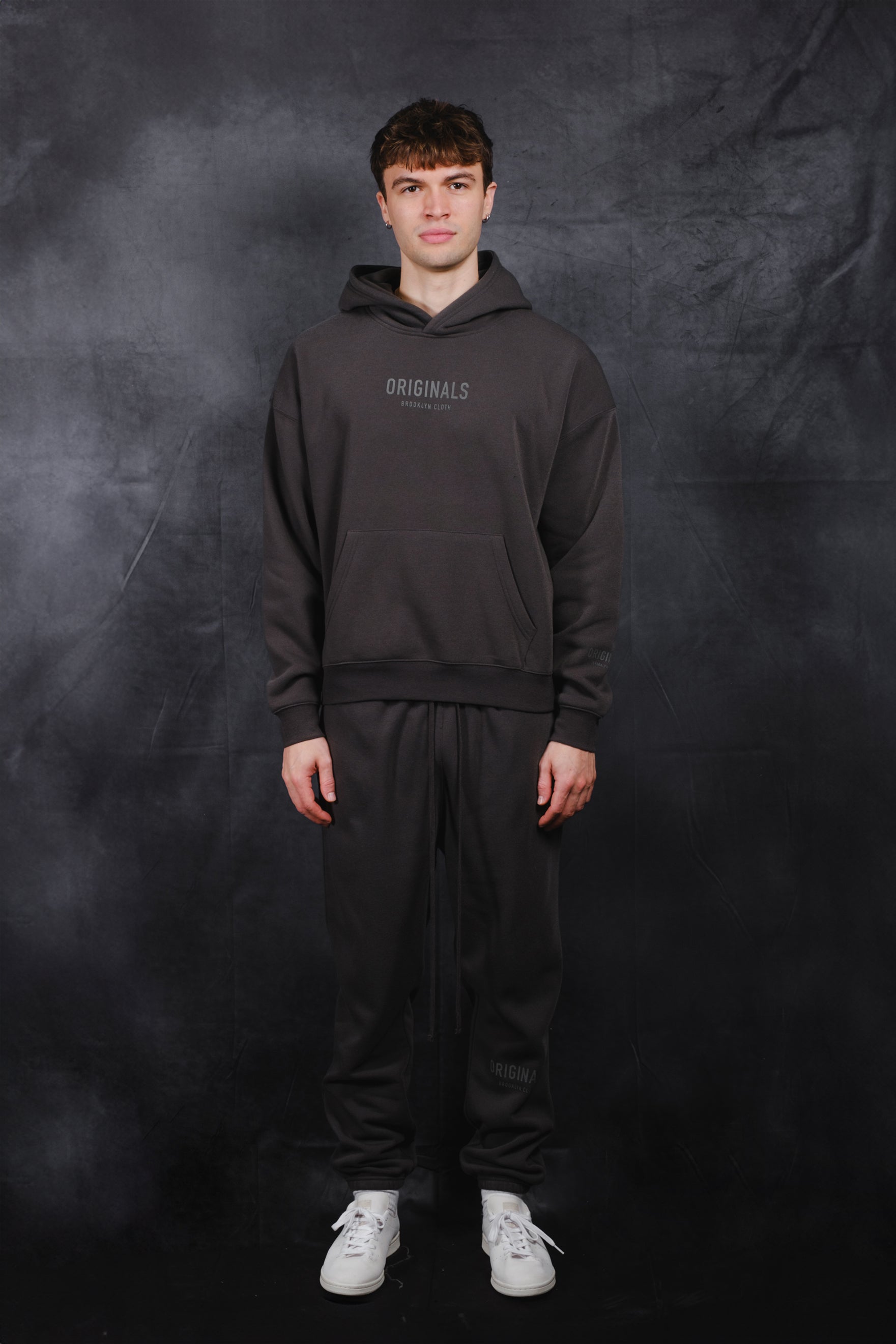 Mens Dusty Black Hoodie Brooklyn Cloth #color_dusty black