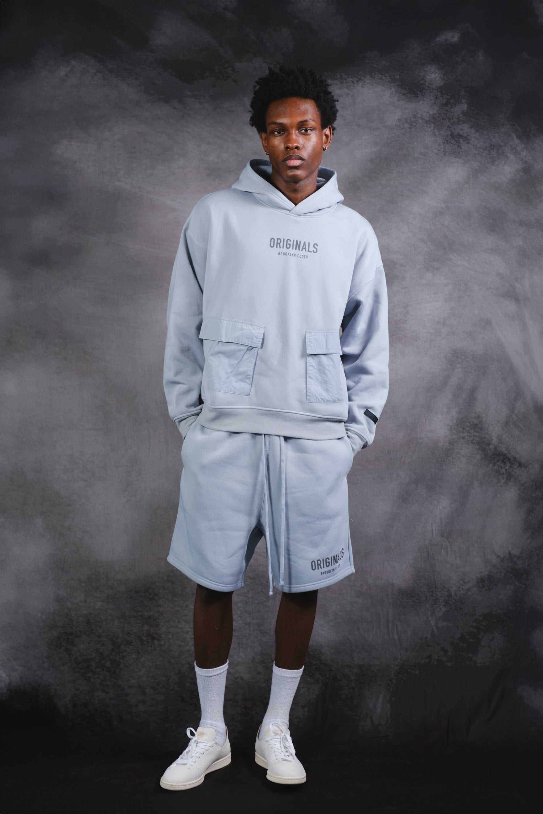 Originals Nylon Cargo Pocket Hoodie. #color_quarry