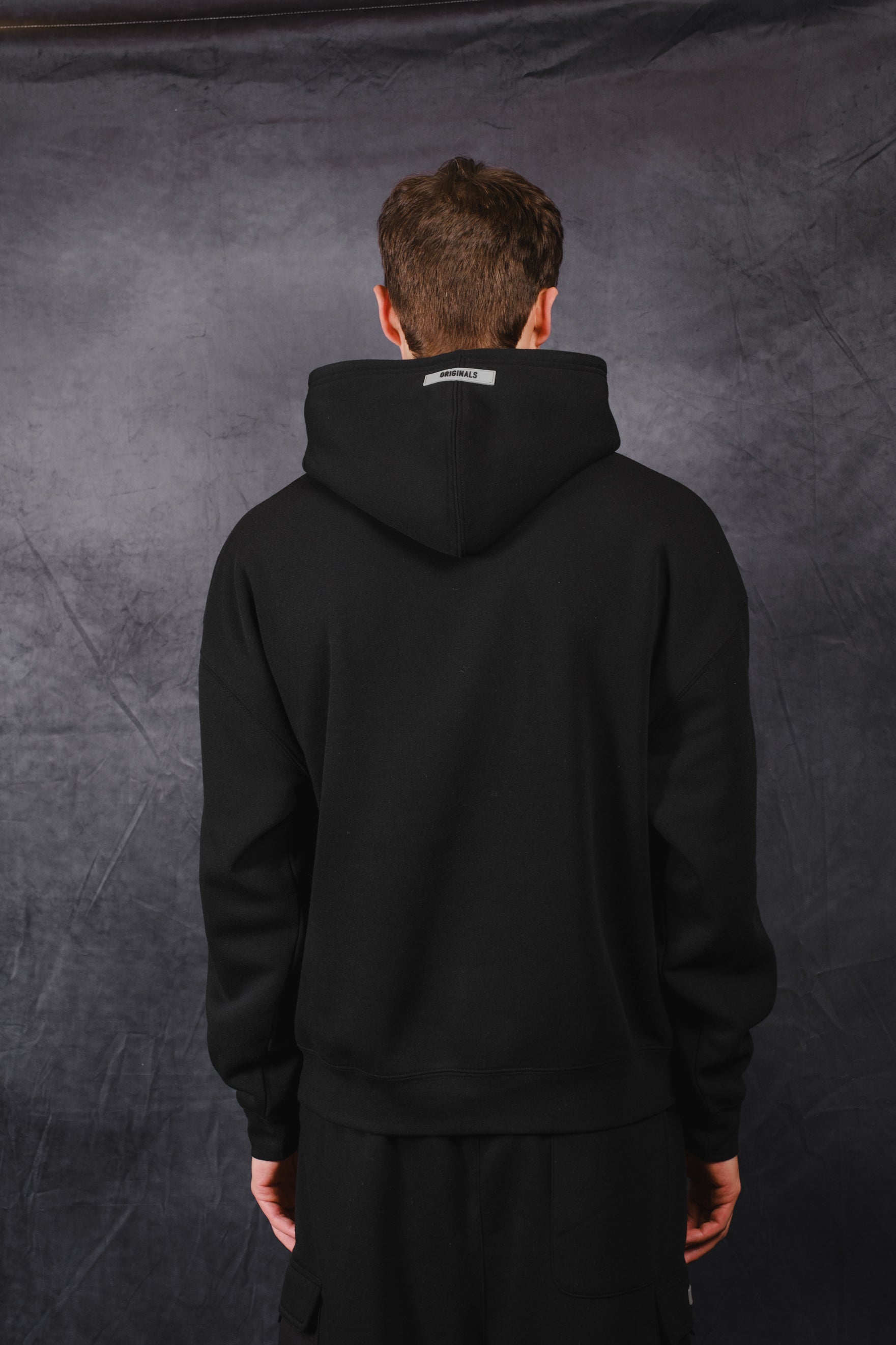 Casual oversized hoodie with tonal embroidery on chest
Men's  #color_black