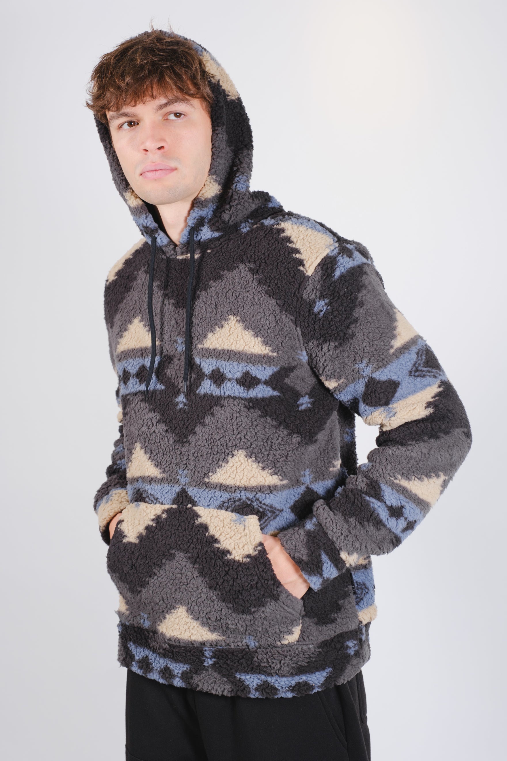 Sherpa Hoodie by Brooklyn Cloth 
 #color_black