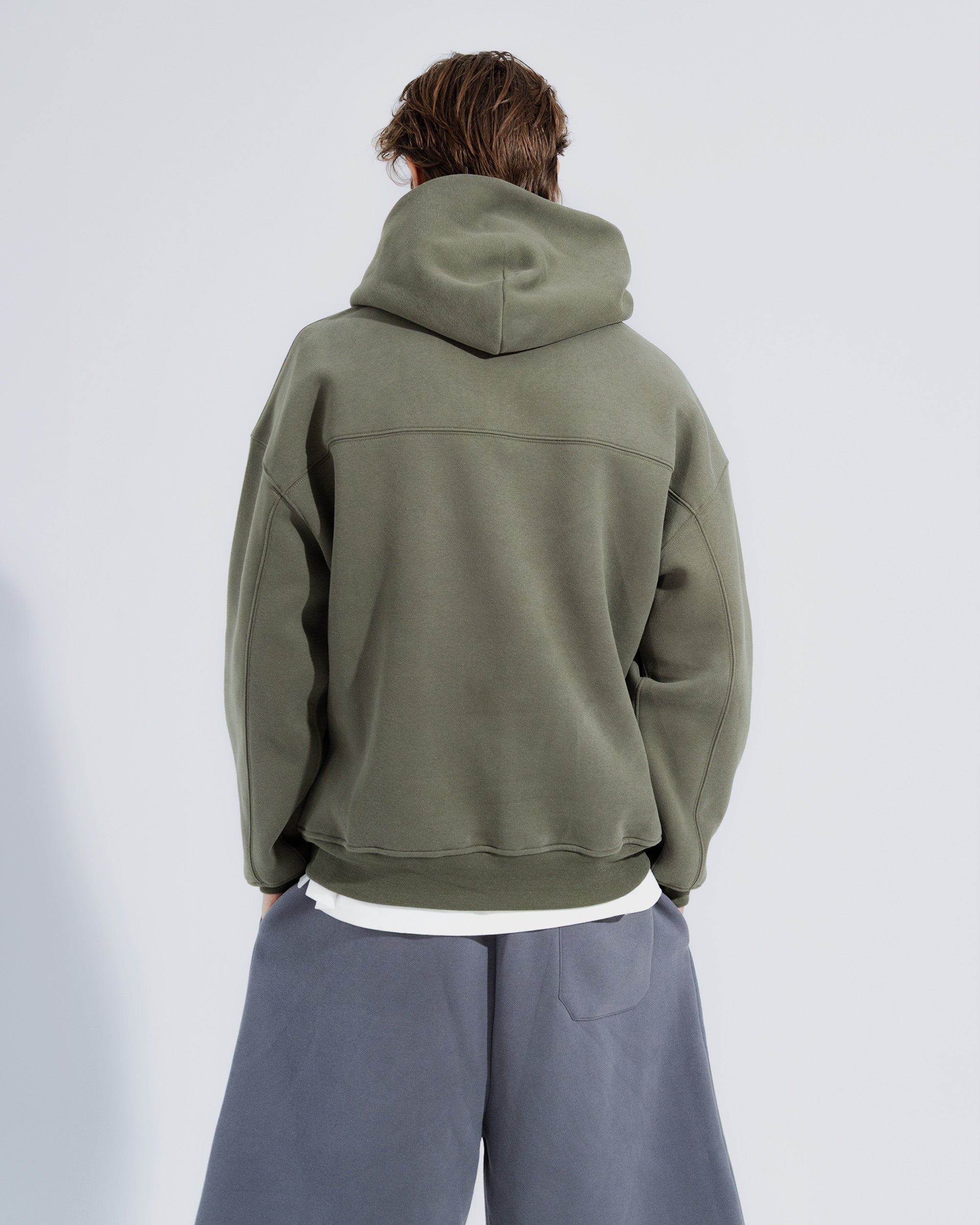 Heavy Weight Pullover Hoodie in Army green