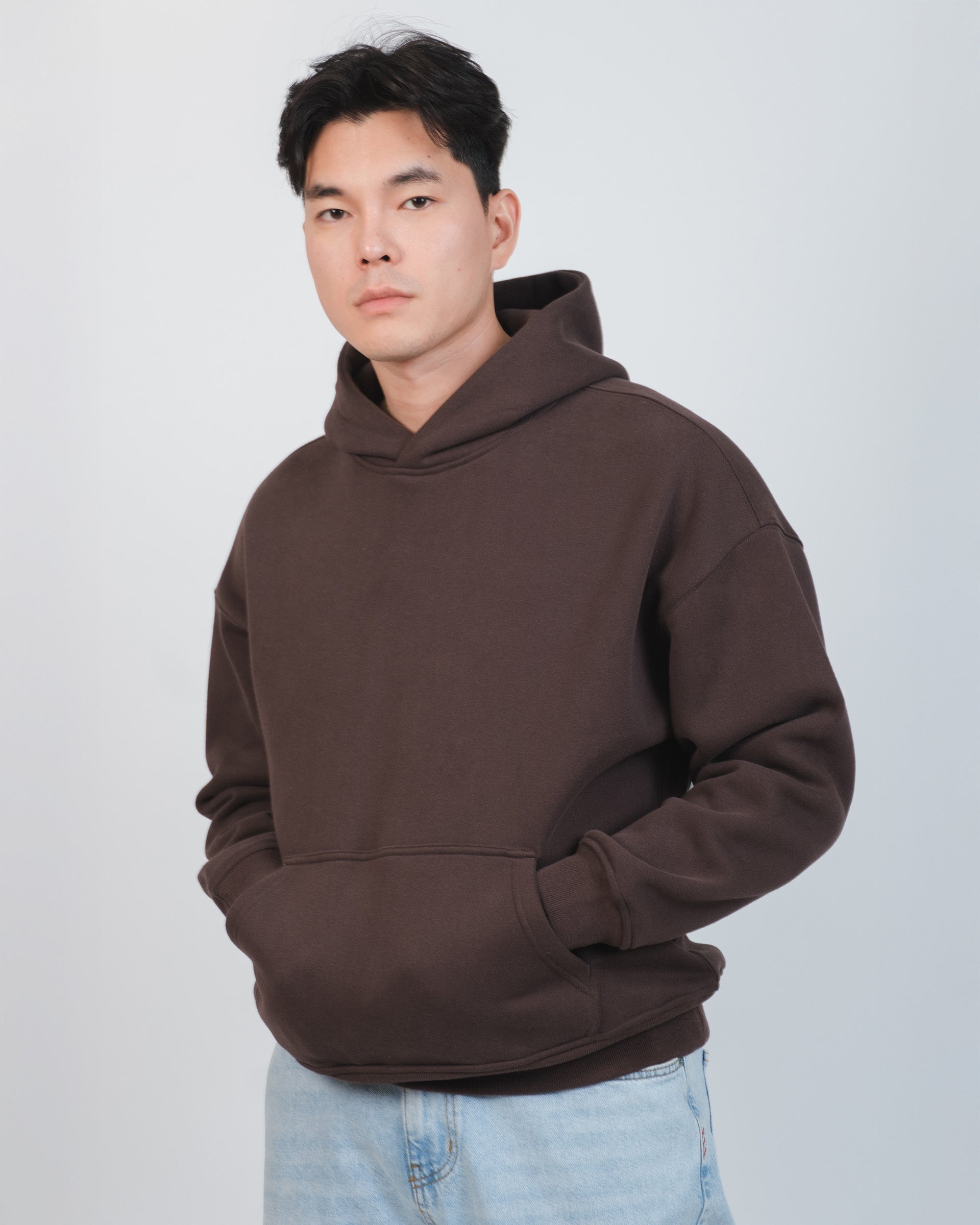 Heavy Weight Pullover Hoodie in Brown