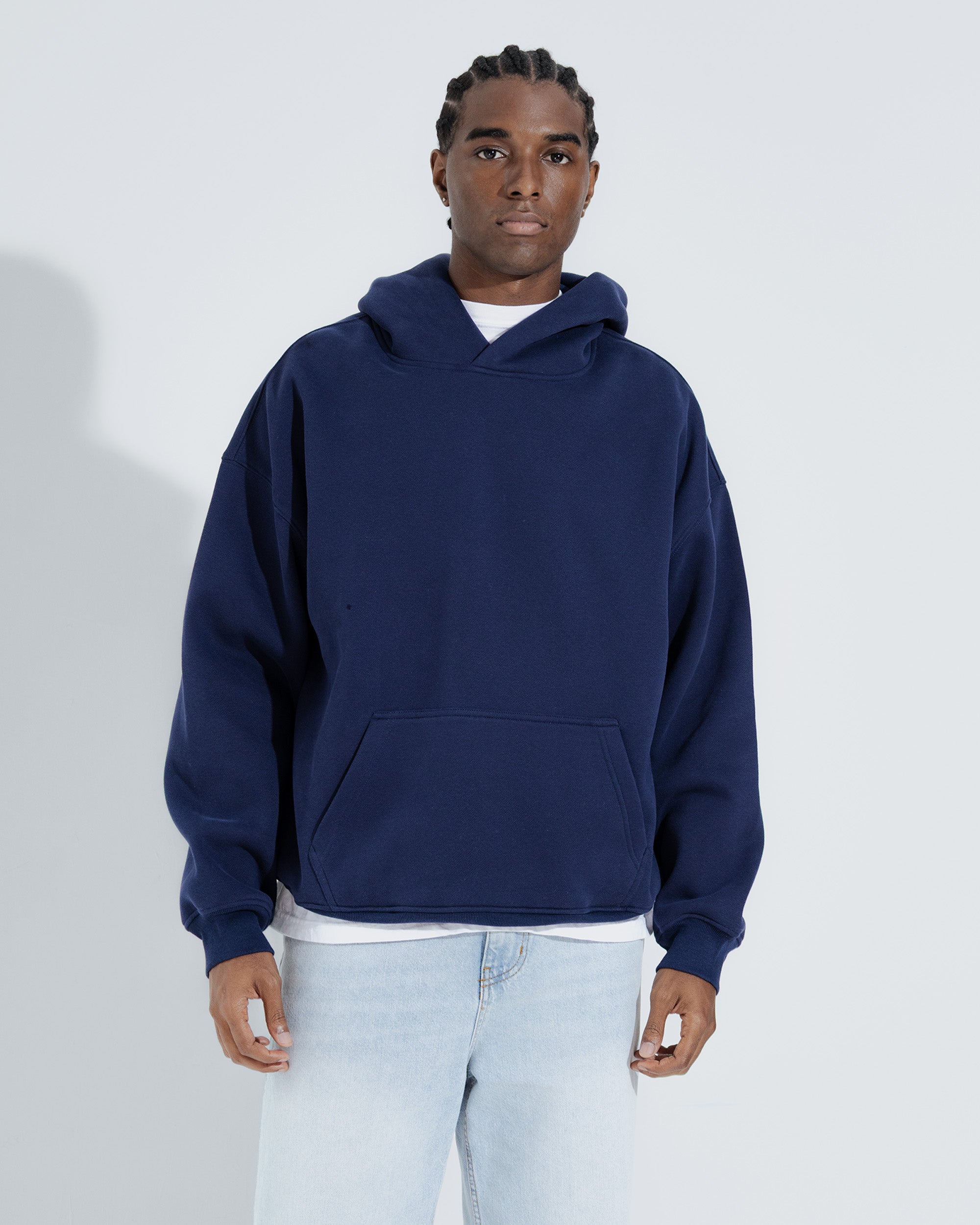 Heavy Weight Pullover Hoodie in Navy