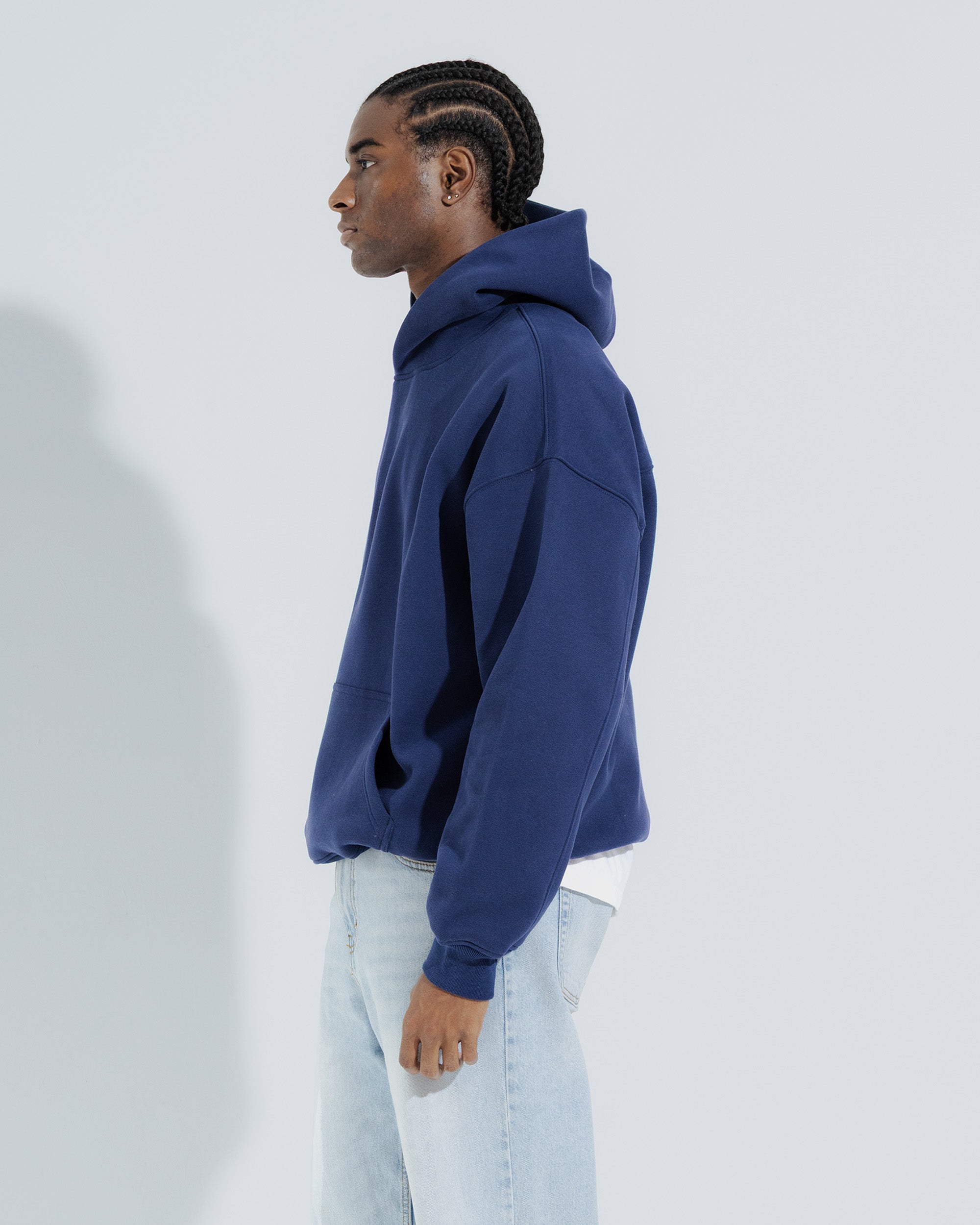 Heavy Weight Pullover Hoodie in Navy