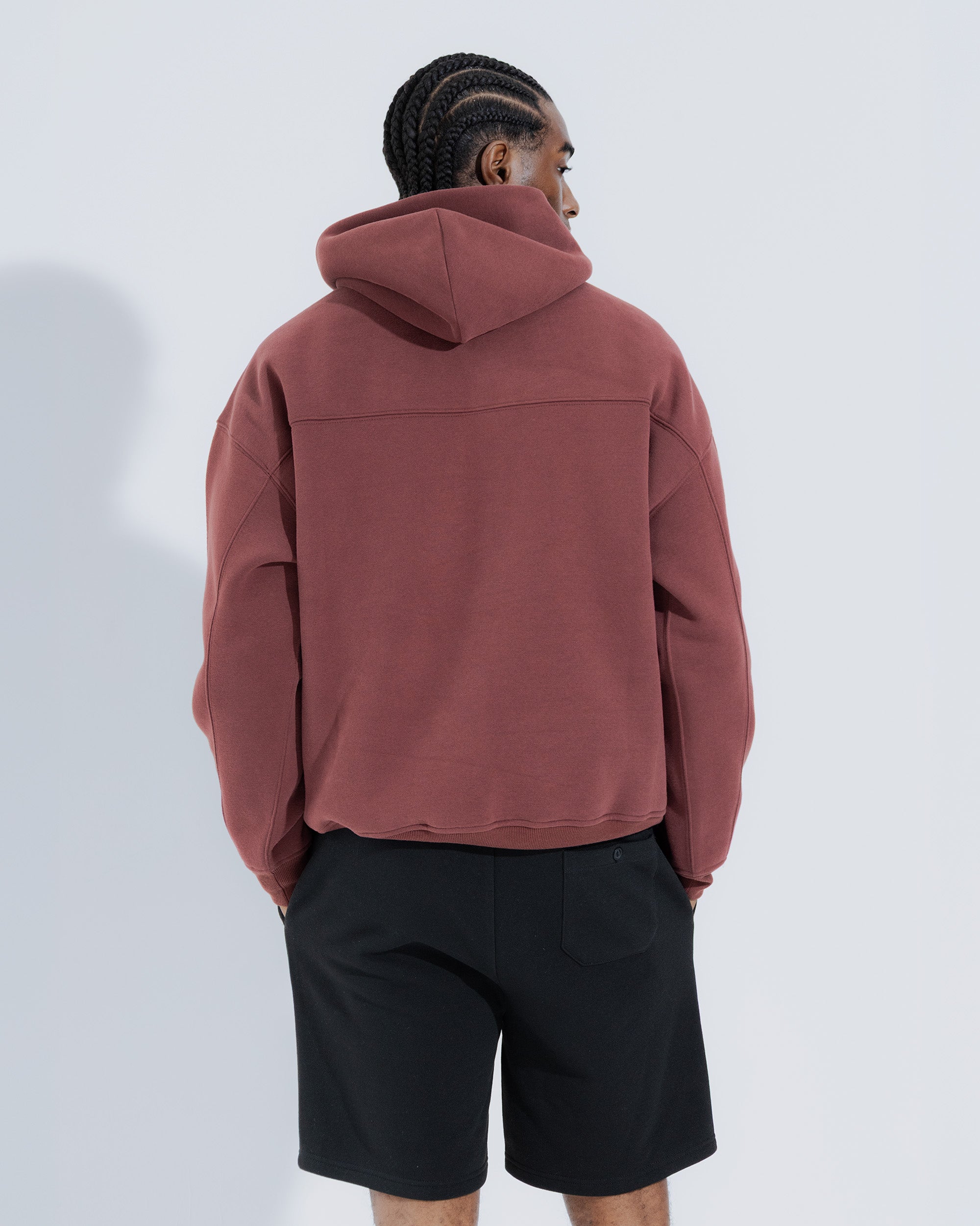 Heavy Weight Pullover Hoodie in Red rock