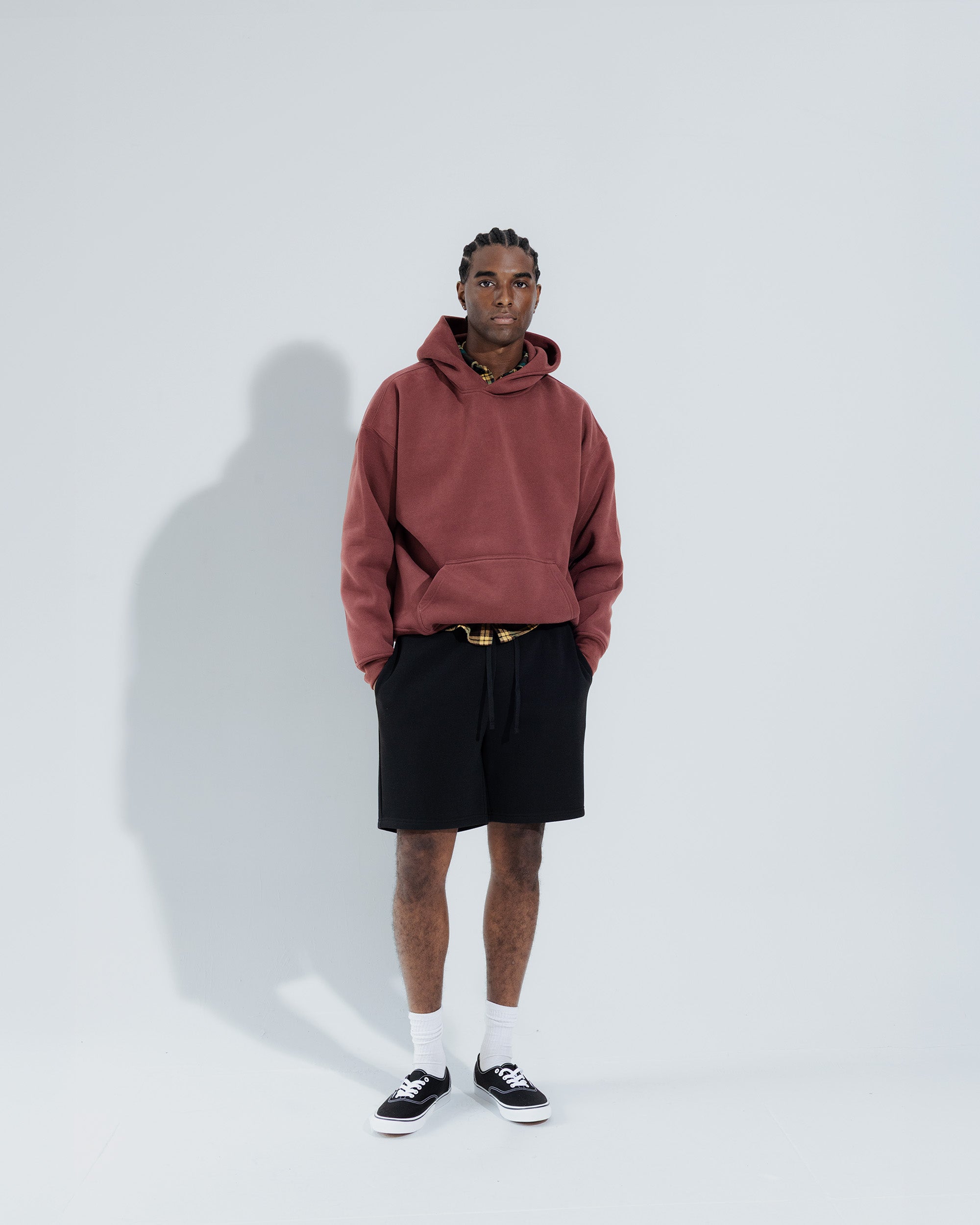 Heavy Weight Pullover Hoodie in Red rock