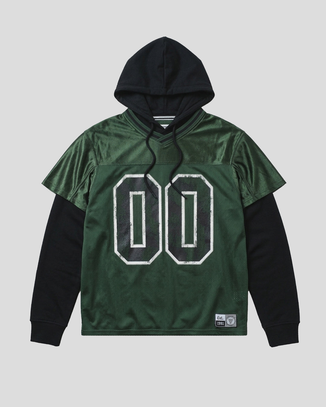 00 Layered Fleece Hoodie - Hunter Green