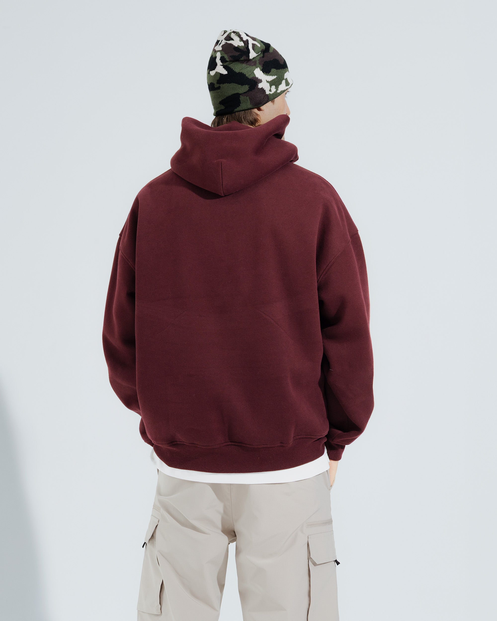 Eagle Heavy Weight Pullover Hoodie in Burgundy