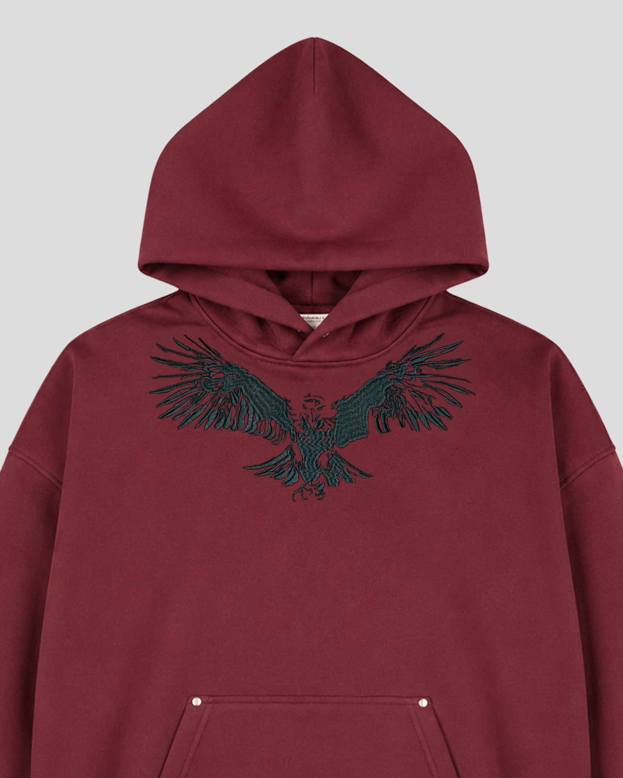 Eagle Heavy Weight Pullover Hoodie in Burgundy