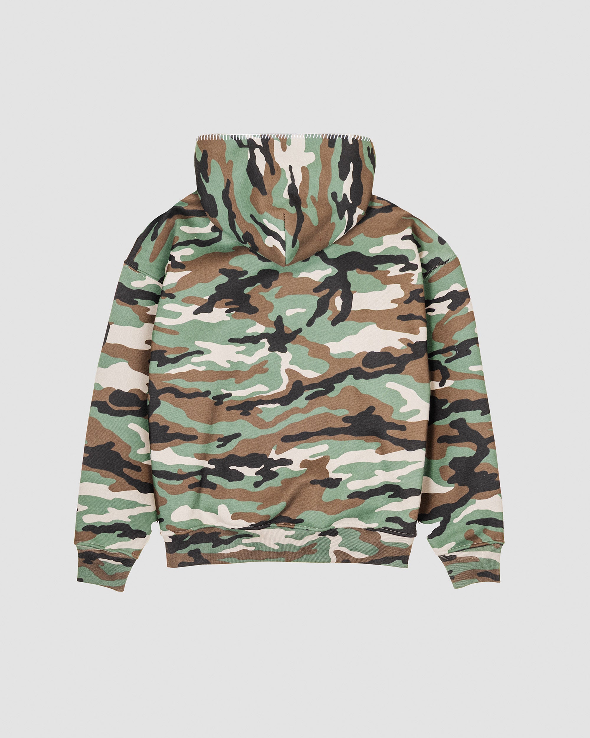 Stitched Heavy Weight Pullover Hoodie in Woodlawn camo
